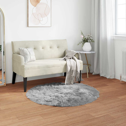 Tapijt van imitatie TAFALLA Grijs Ø 120 cm Polyester is nu te koop bij PeponiXL, paradijselijk wonen!