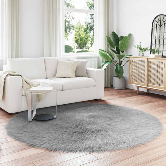 Tapijt van imitatie TAFALLA Grijs Ø 200 cm Polyester is nu te koop bij PeponiXL, paradijselijk wonen!
