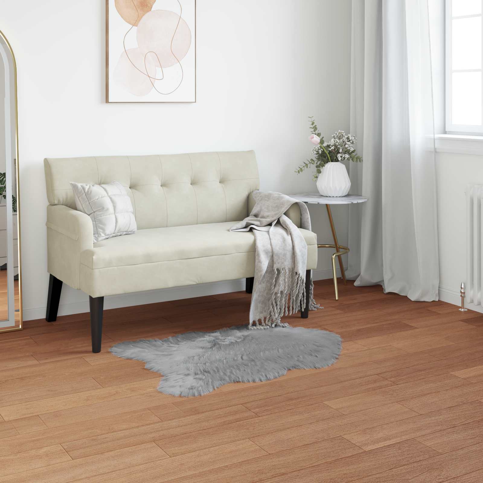 Tapijt van imitatie TAFALLA Grijs 60 x 90 cm Polyester is nu te koop bij PeponiXL, paradijselijk wonen!