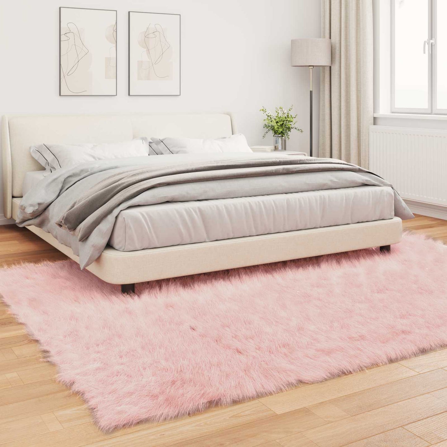 Nep Schapenvacht Tapijt Tafalla Roze 200 x 280 cm Polyester is nu te koop bij PeponiXL, paradijselijk wonen!