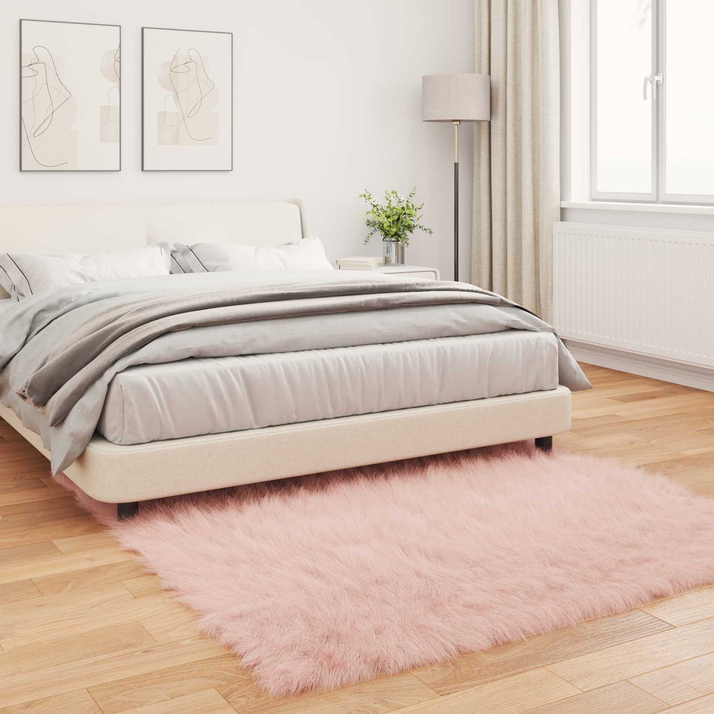 Tapijt van imitatie TAFALLA Roze 160 x 160 cm Polyester is nu te koop bij PeponiXL, paradijselijk wonen!