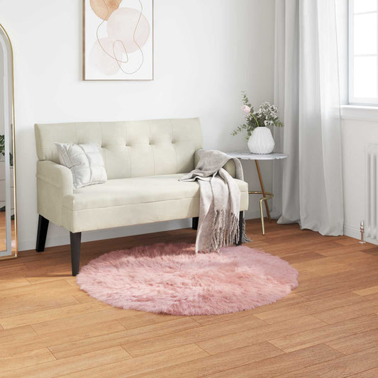Tapijt van imitatie TAFALLA Roze Ø 80 cm Polyester is nu te koop bij PeponiXL, paradijselijk wonen!