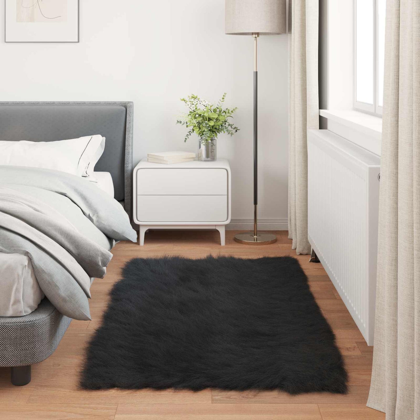 Tapijt van imitatie TAFALLA Zwart 80 x 150 cm Polyester is nu te koop bij PeponiXL, paradijselijk wonen!