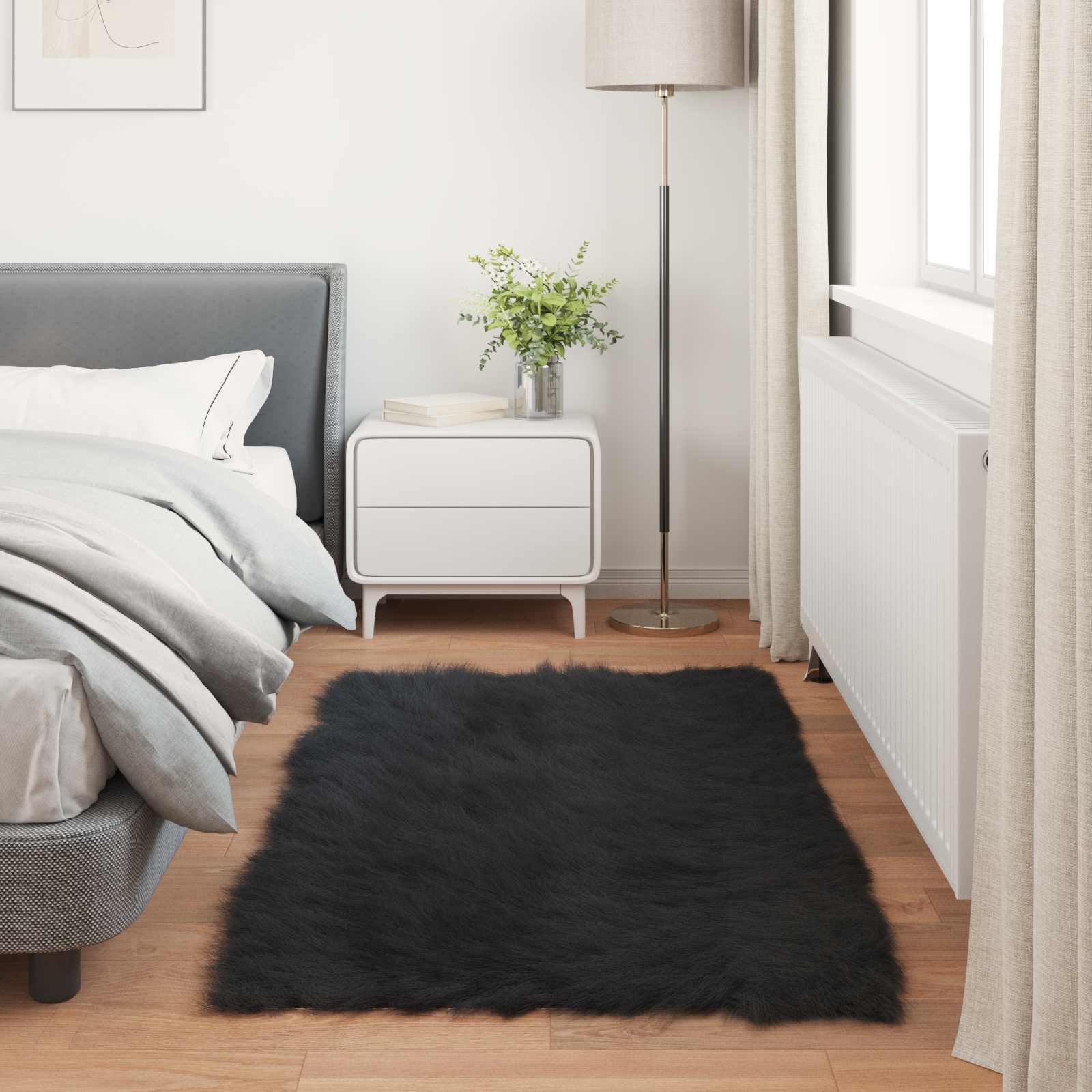 Tapijt van imitatie TAFALLA Zwart 80 x 150 cm Polyester is nu te koop bij PeponiXL, paradijselijk wonen!