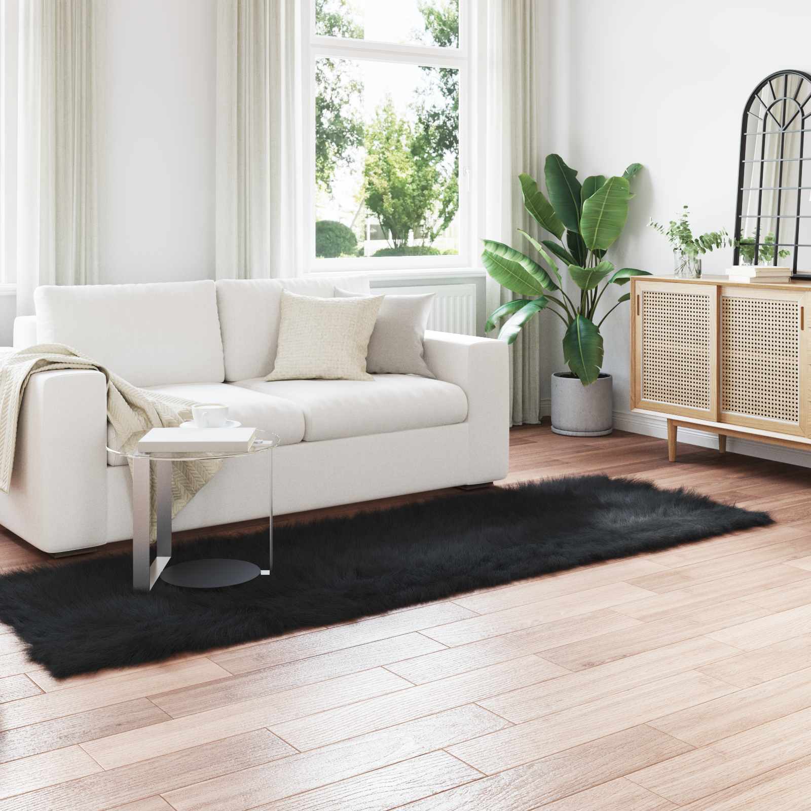 Tapijt van imitatie TAFALLA Zwart 80 x 250 cm Polyester is nu te koop bij PeponiXL, paradijselijk wonen!