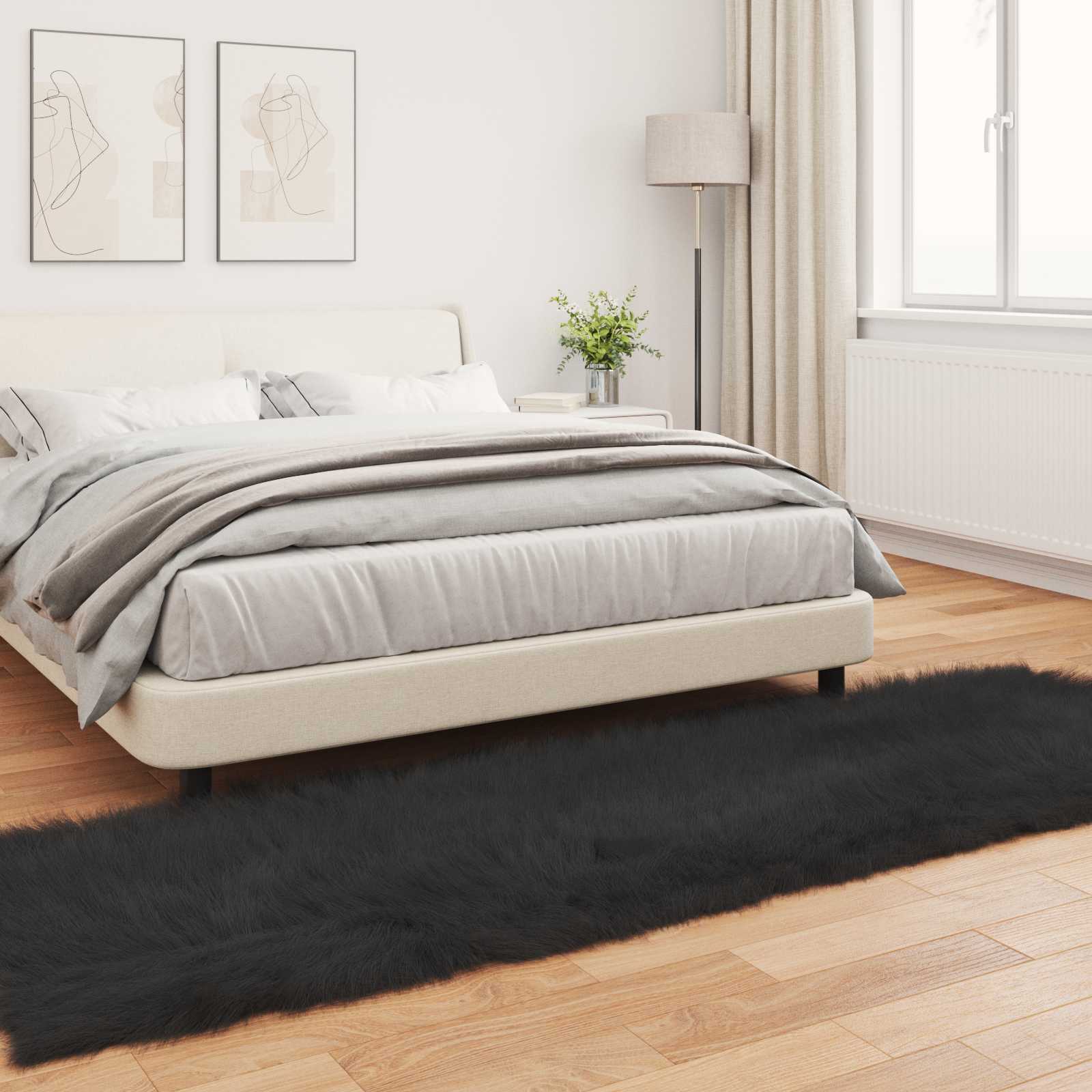 Tapijt van imitatie TAFALLA Zwart 80 x 250 cm Polyester is nu te koop bij PeponiXL, paradijselijk wonen!