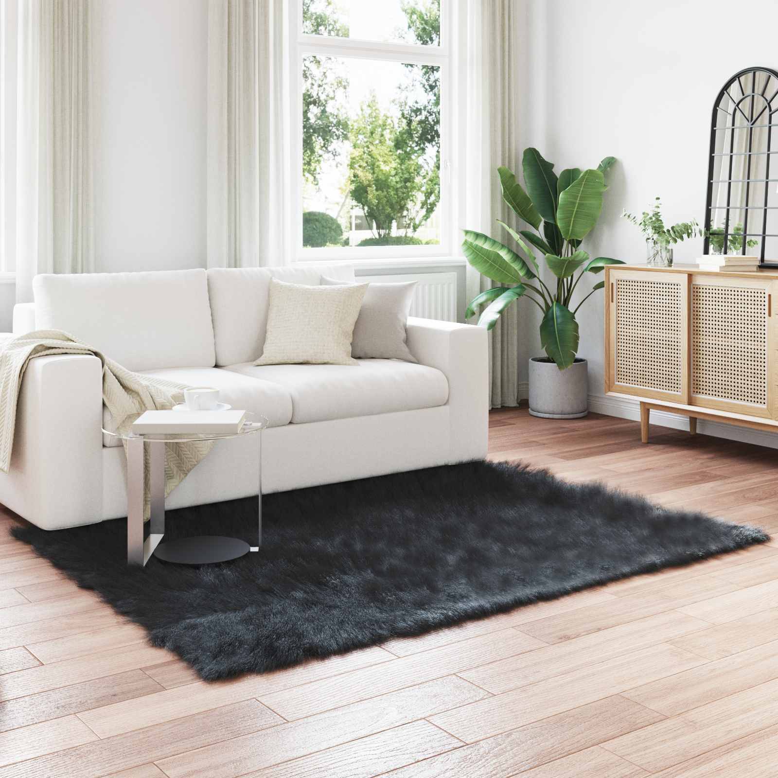 Tapijt van imitatie TAFALLA Zwart 120 x 170 cm Polyester is nu te koop bij PeponiXL, paradijselijk wonen!