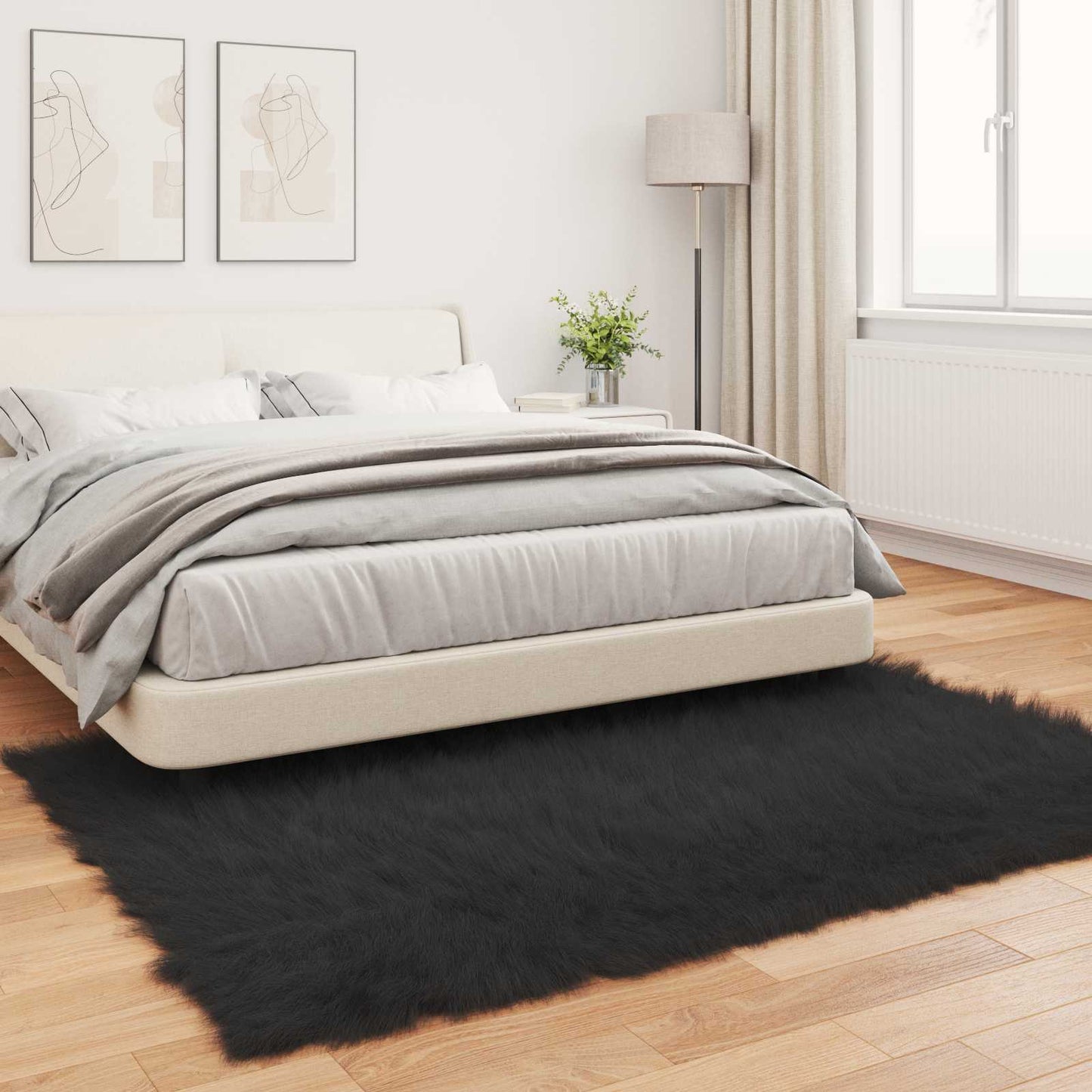 Tapijt van imitatie TAFALLA Zwart 140 x 200 cm Polyester is nu te koop bij PeponiXL, paradijselijk wonen!