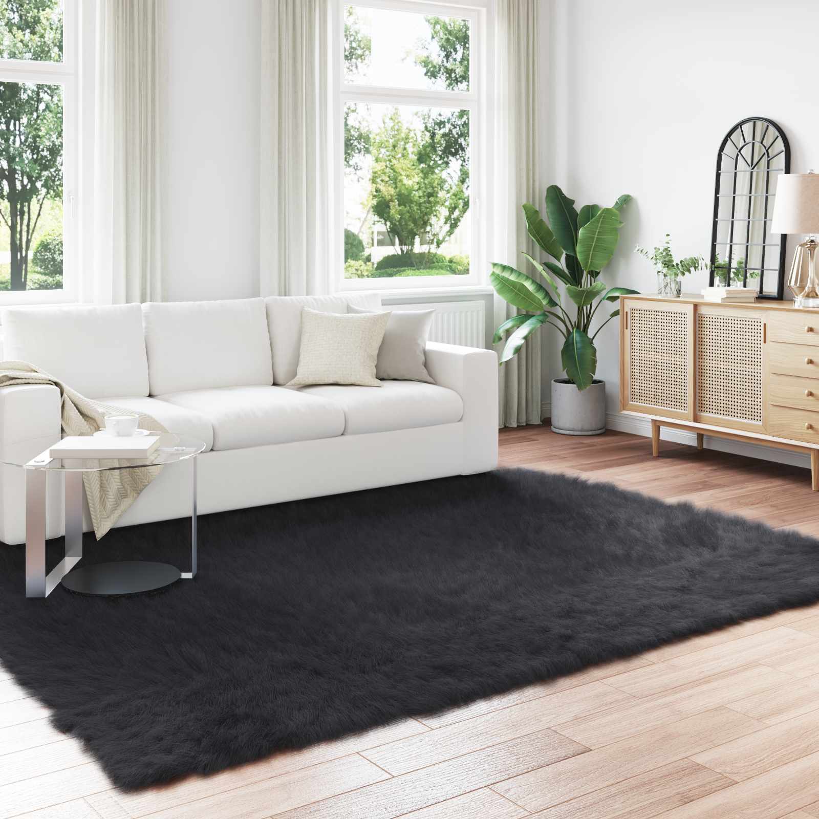 Tapijt van imitatie TAFALLA Zwart 200 x 280 cm Polyester is nu te koop bij PeponiXL, paradijselijk wonen!