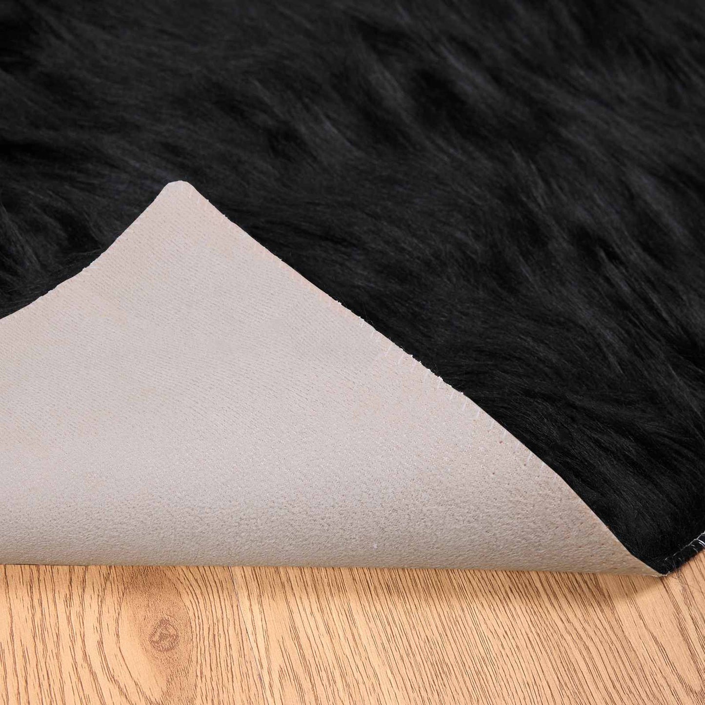 Tapijt van imitatie TAFALLA Zwart 160 x 160 cm Polyester is nu te koop bij PeponiXL, paradijselijk wonen!