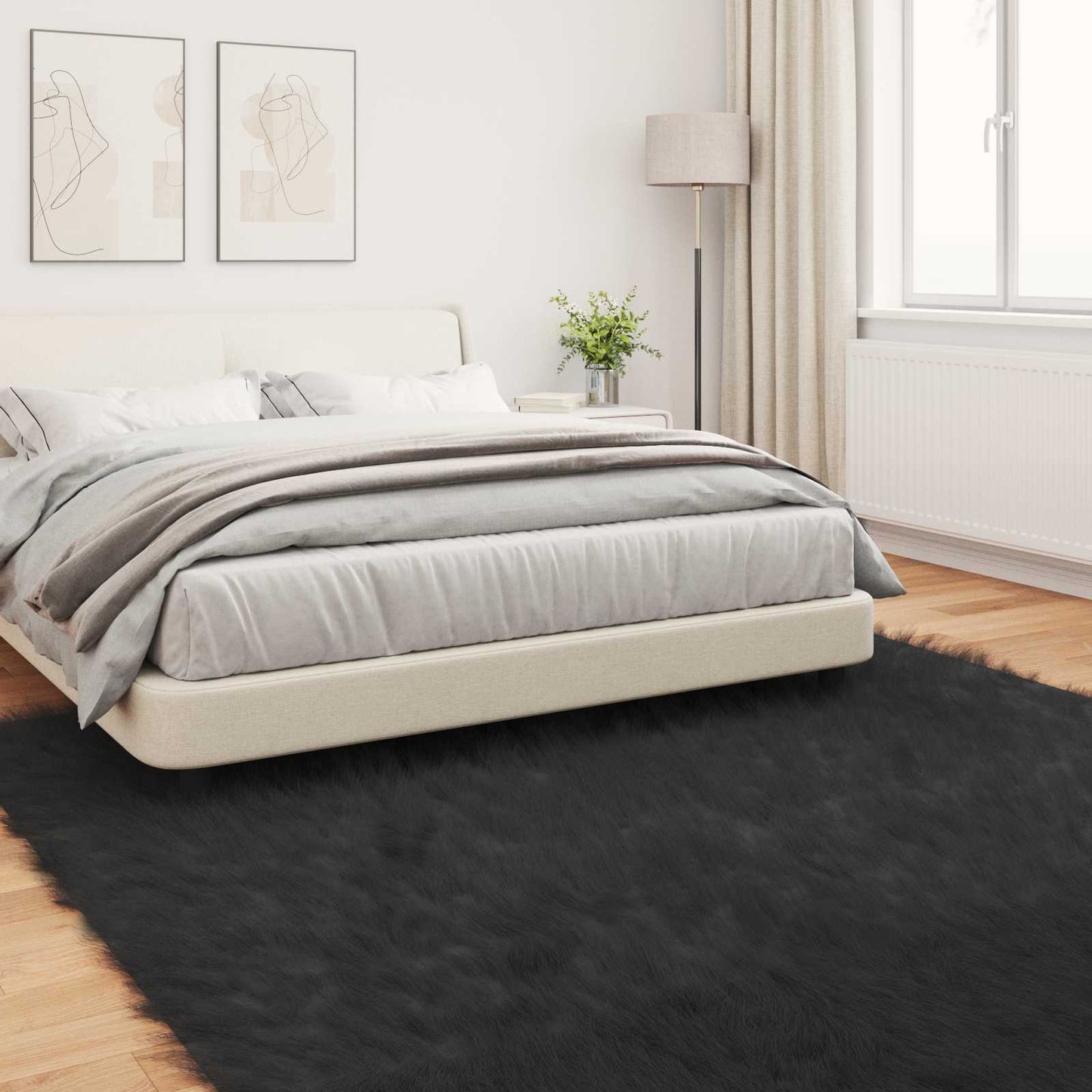 Tapijt van imitatie TAFALLA Zwart 240 x 240 cm Polyester is nu te koop bij PeponiXL, paradijselijk wonen!