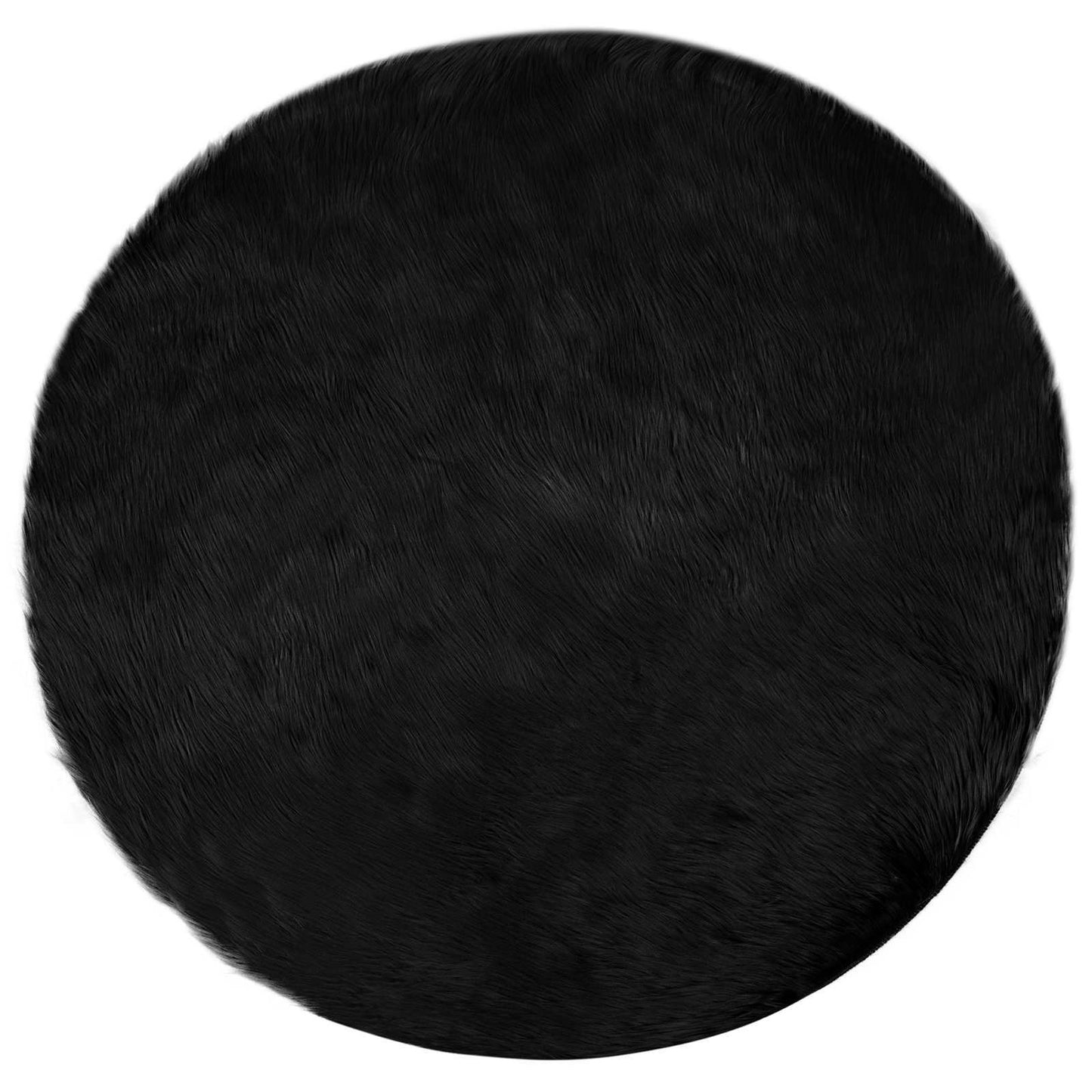 Tapijt van imitatie TAFALLA Zwart Ø 100 cm Polyester is nu te koop bij PeponiXL, paradijselijk wonen!