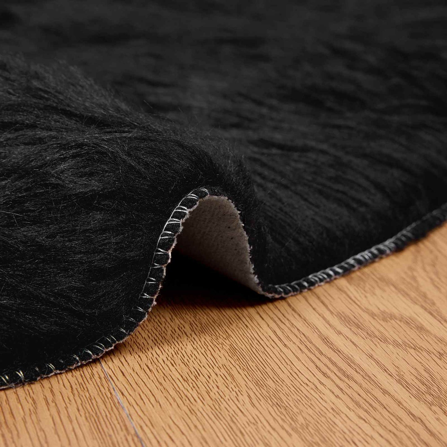 Tapijt van imitatie TAFALLA Zwart Ø 120 cm Polyester is nu te koop bij PeponiXL, paradijselijk wonen!