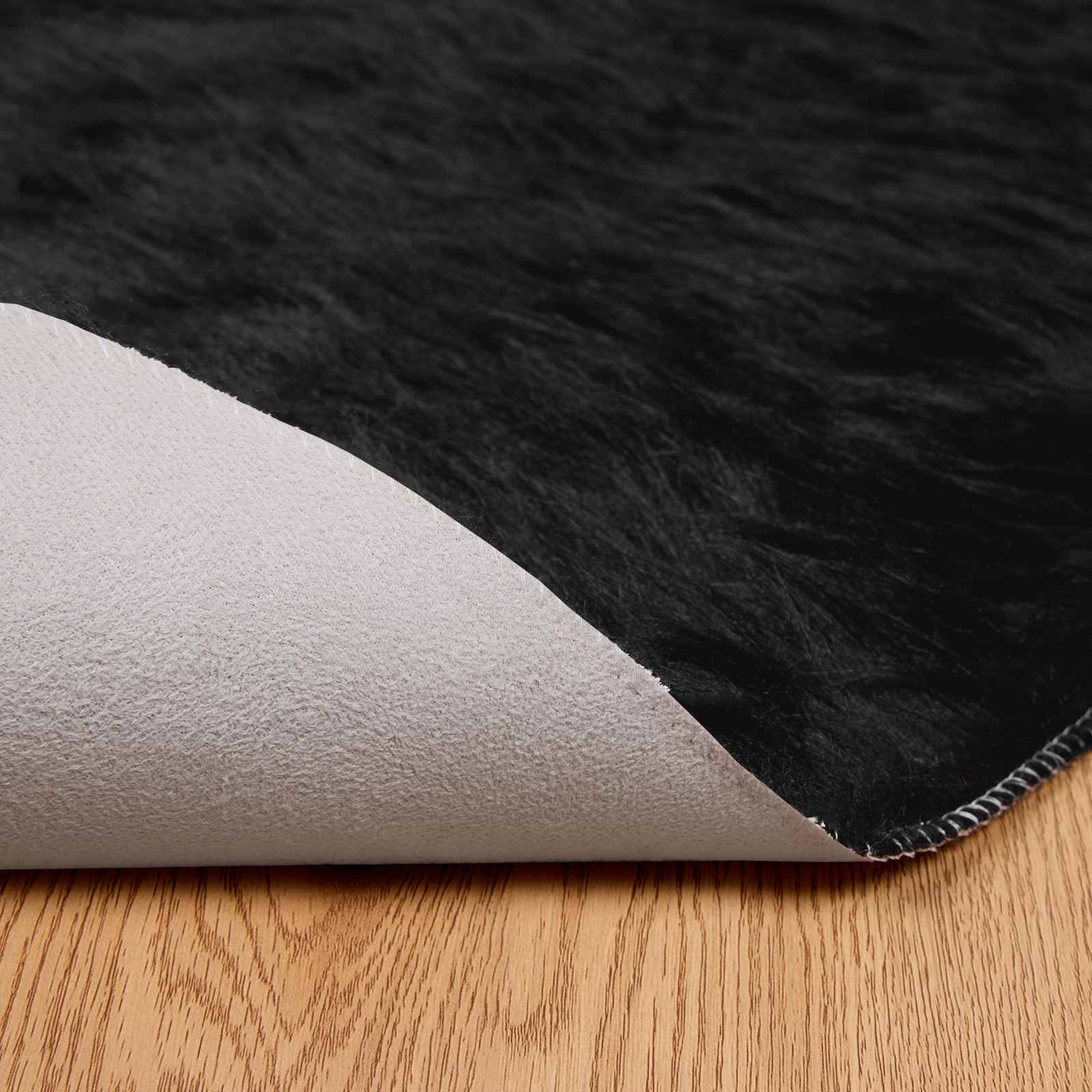 Tapijt van imitatie TAFALLA Zwart Ø 200 cm Polyester is nu te koop bij PeponiXL, paradijselijk wonen!