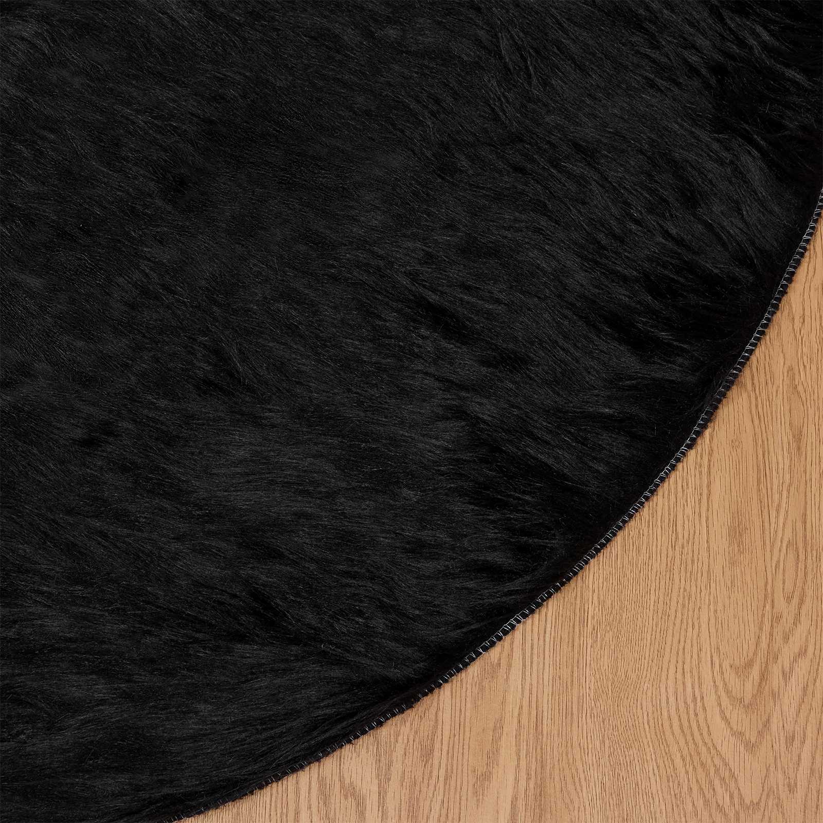 Tapijt van imitatie TAFALLA Zwart Ø 200 cm Polyester is nu te koop bij PeponiXL, paradijselijk wonen!