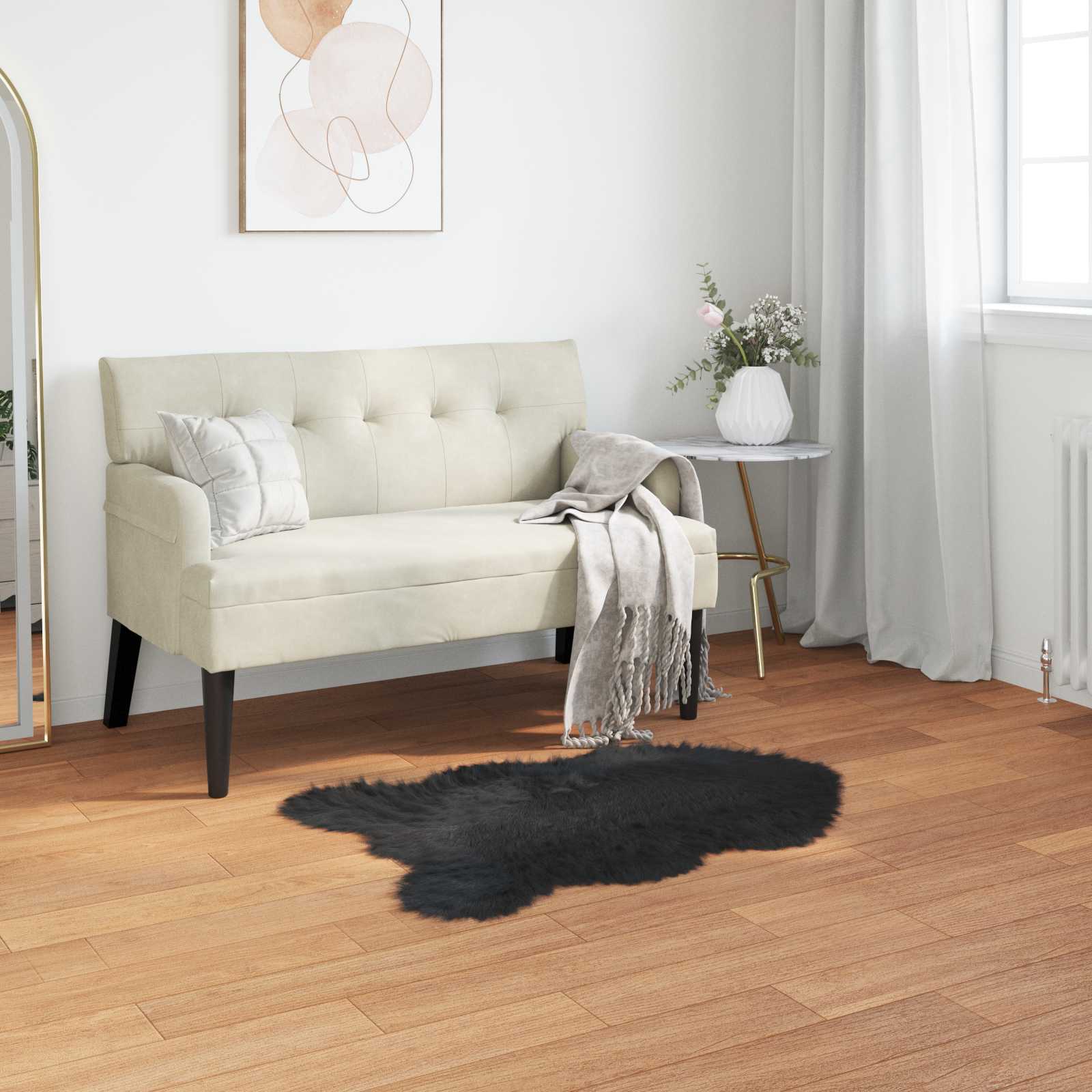 Tapijt van imitatie TAFALLA Zwart 80 x 120 cm Polyester is nu te koop bij PeponiXL, paradijselijk wonen!