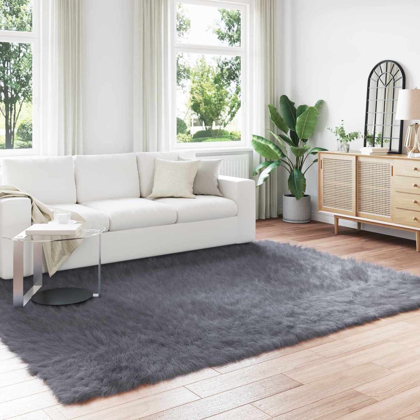 Tapijt van imitatie TAFALLA Antracietkleurig 240 x 340 cm is nu te koop bij PeponiXL, paradijselijk wonen!