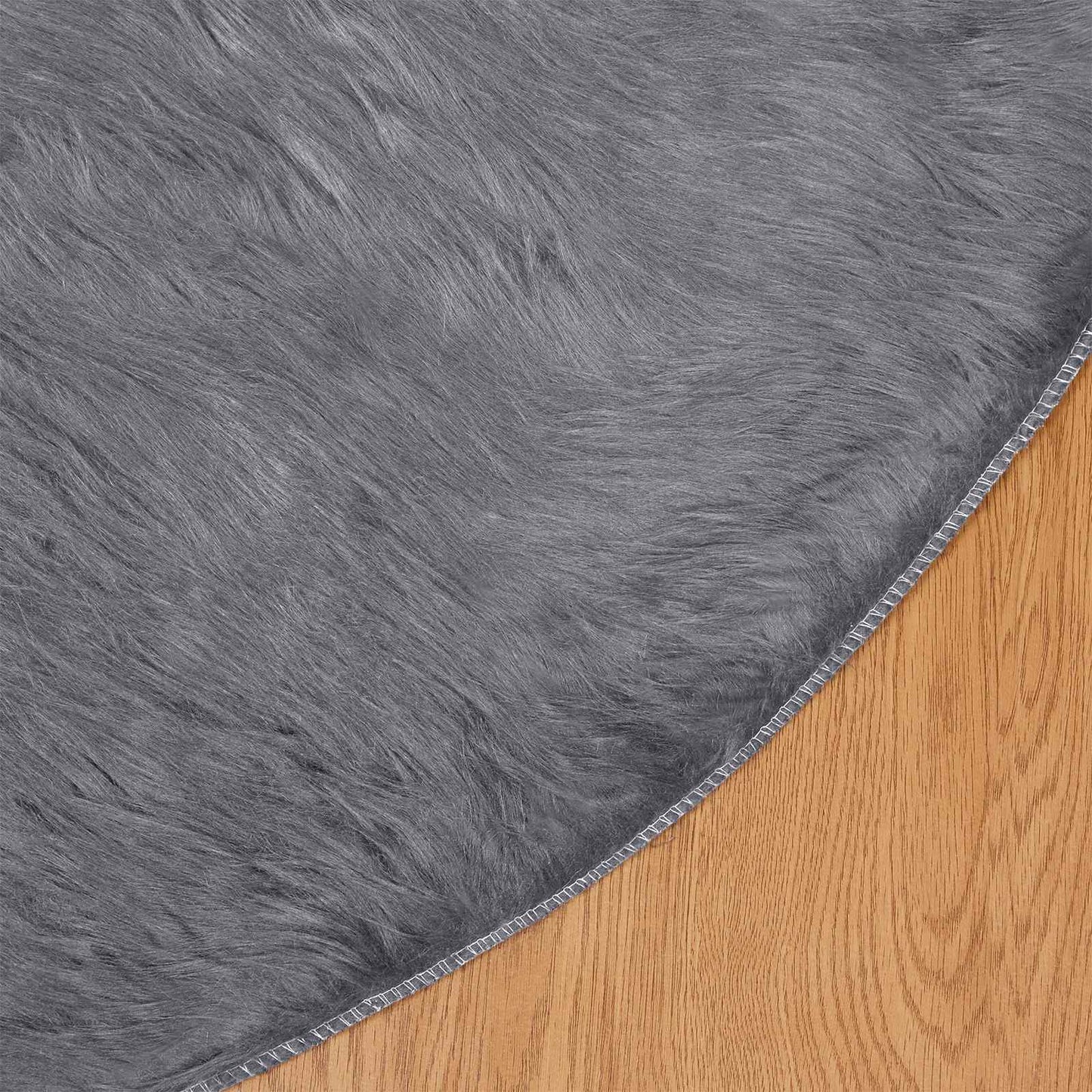 Nep Schapenvacht Tapijt Tafalla Antraciet Ø 80 cm Polyester is nu te koop bij PeponiXL, paradijselijk wonen!