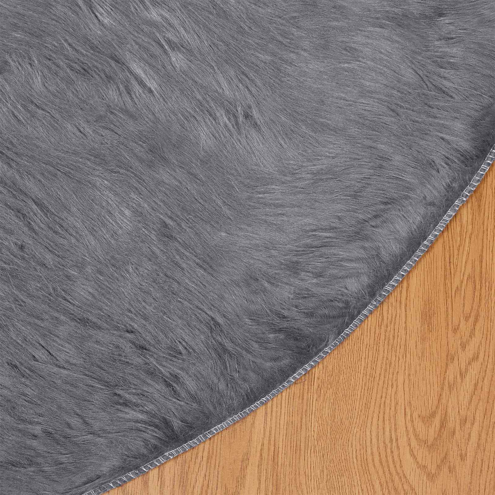 Tapijt van imitatie TAFALLA Antracietkleurig Ø 120 cm Polyester is nu te koop bij PeponiXL, paradijselijk wonen!