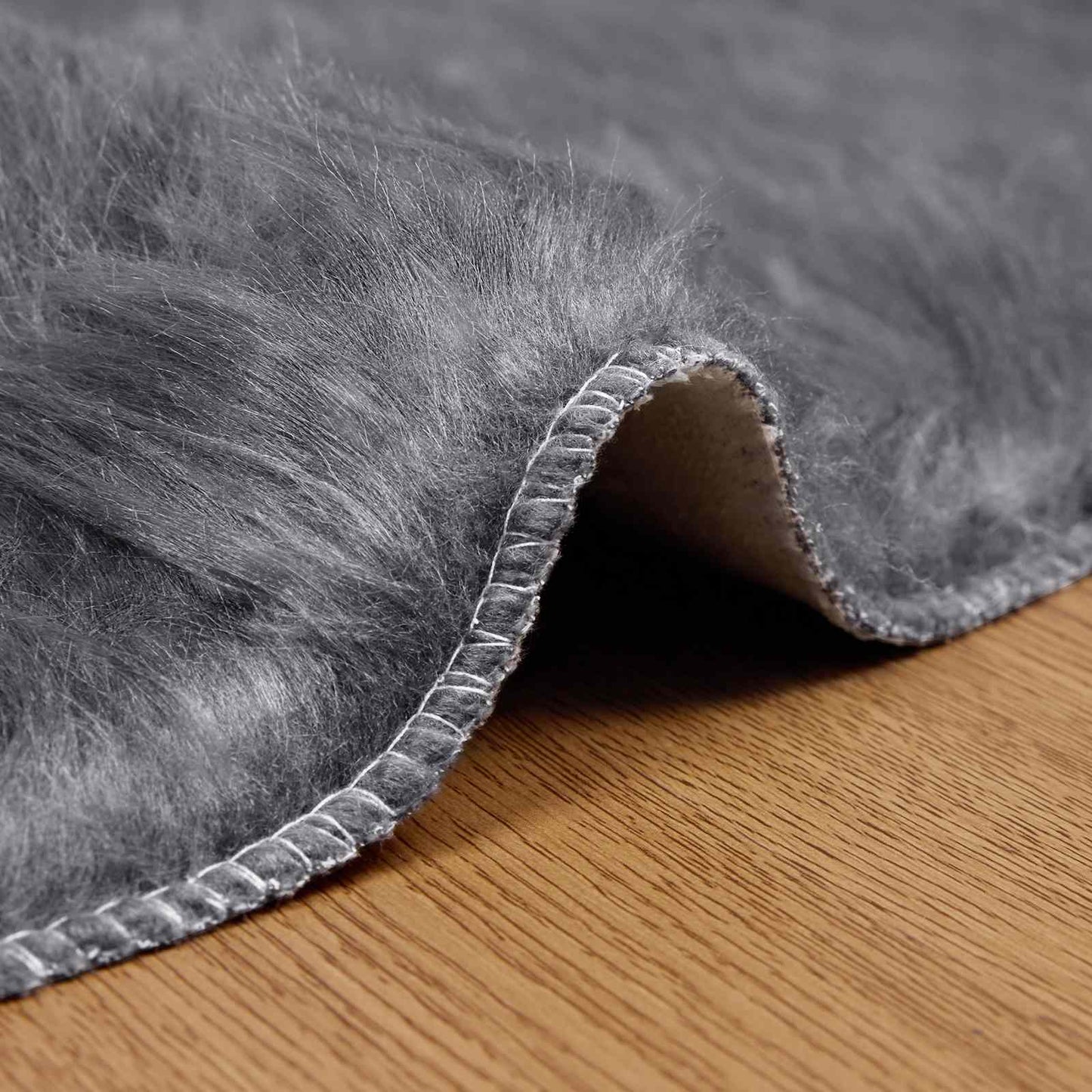 Tapijt van imitatie TAFALLA Antracietkleurig Ø 120 cm Polyester is nu te koop bij PeponiXL, paradijselijk wonen!