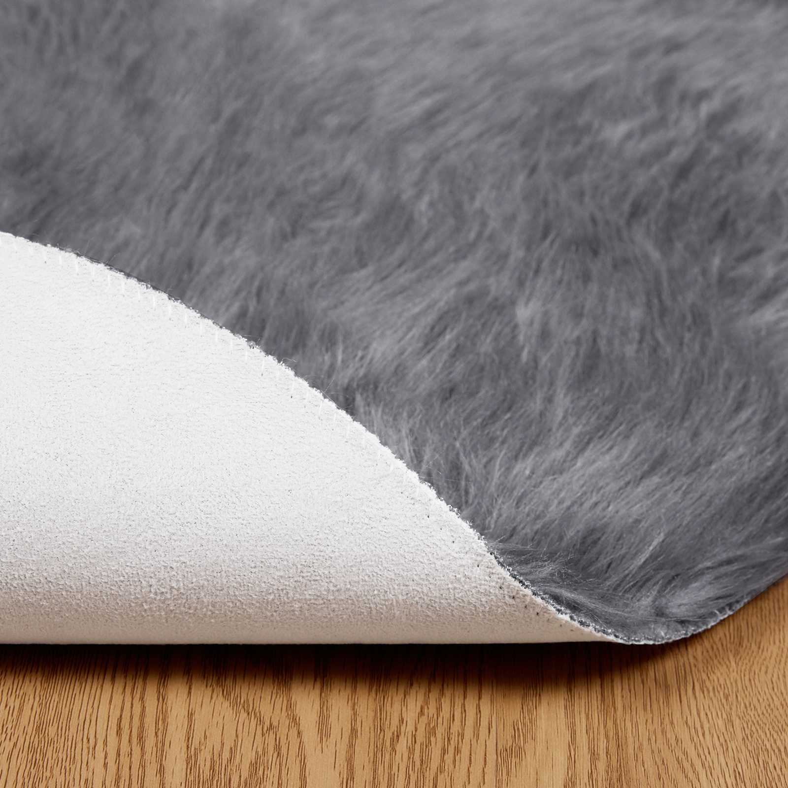 Tapijt van imitatie TAFALLA Antracietkleurig Ø 200 cm Polyester is nu te koop bij PeponiXL, paradijselijk wonen!