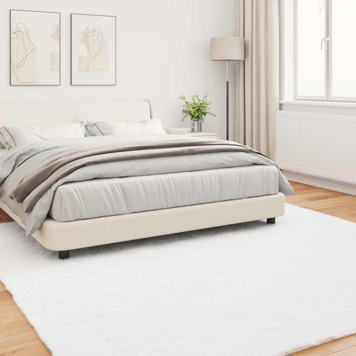 Antislip vloerkleed van imitatie konijnenbont OLITE Wit is nu te koop bij PeponiXL, paradijselijk wonen!