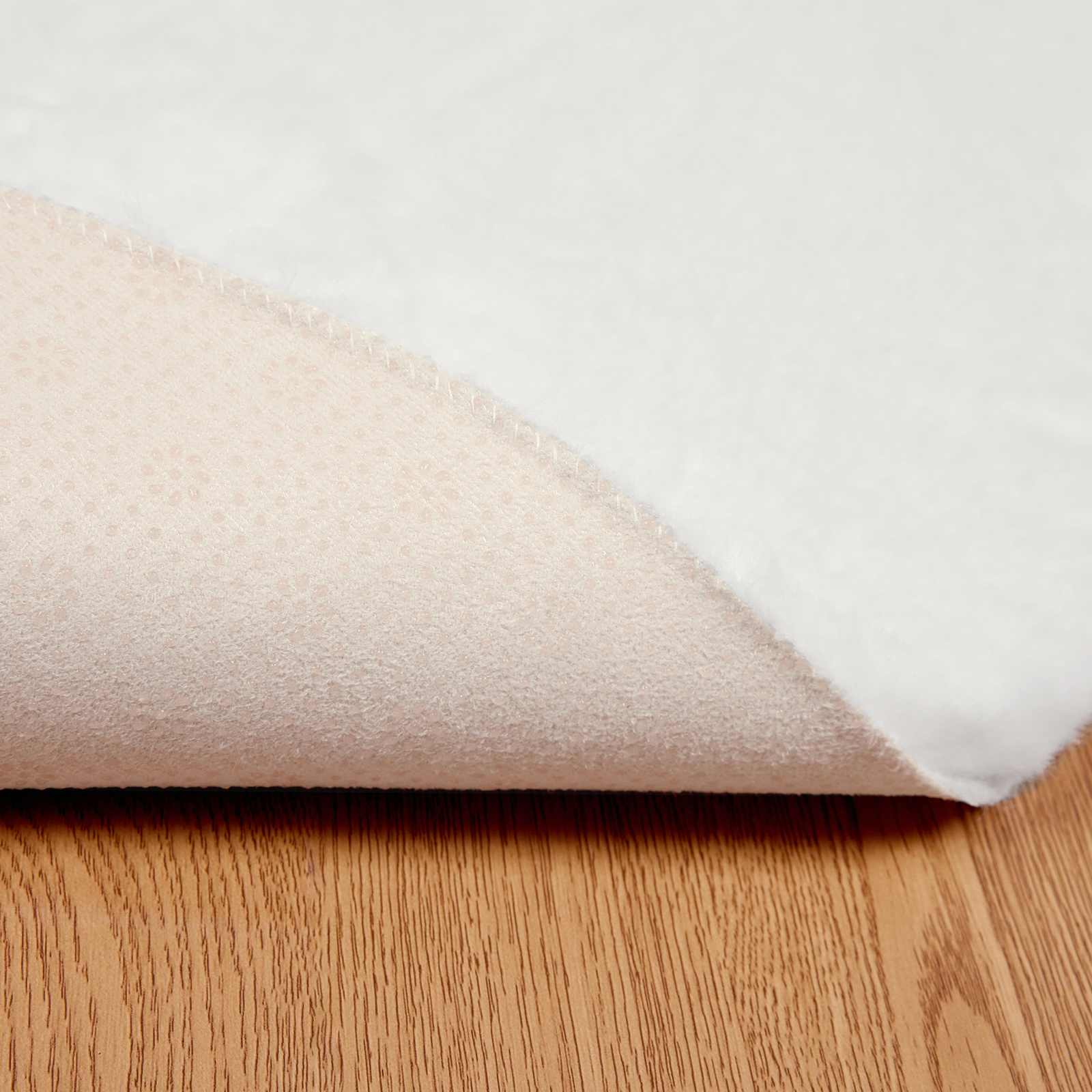 Antislip vloerkleed van imitatie konijnenbont OLITE Wit Ø 80 cm is nu te koop bij PeponiXL, paradijselijk wonen!