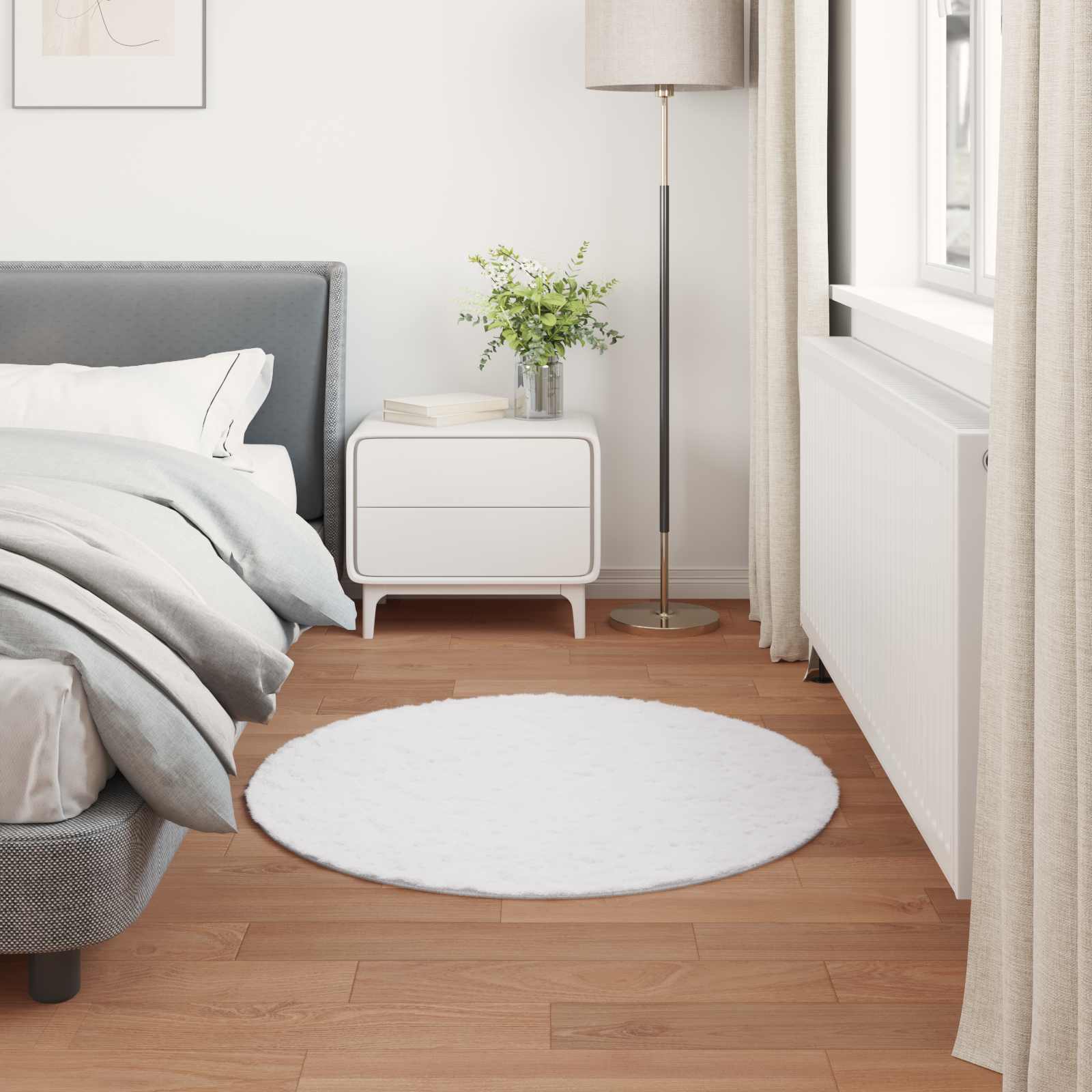 Antislip vloerkleed van imitatie konijnenbont OLITE Wit is nu te koop bij PeponiXL, paradijselijk wonen!