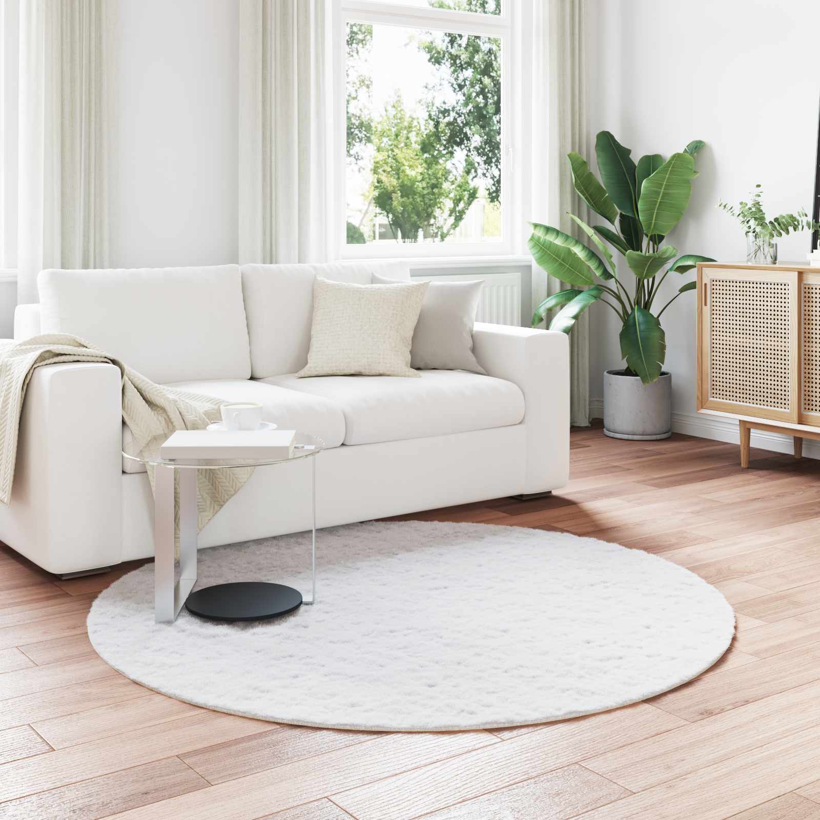 Antislip vloerkleed van imitatie konijnenbont OLITE Wit is nu te koop bij PeponiXL, paradijselijk wonen!
