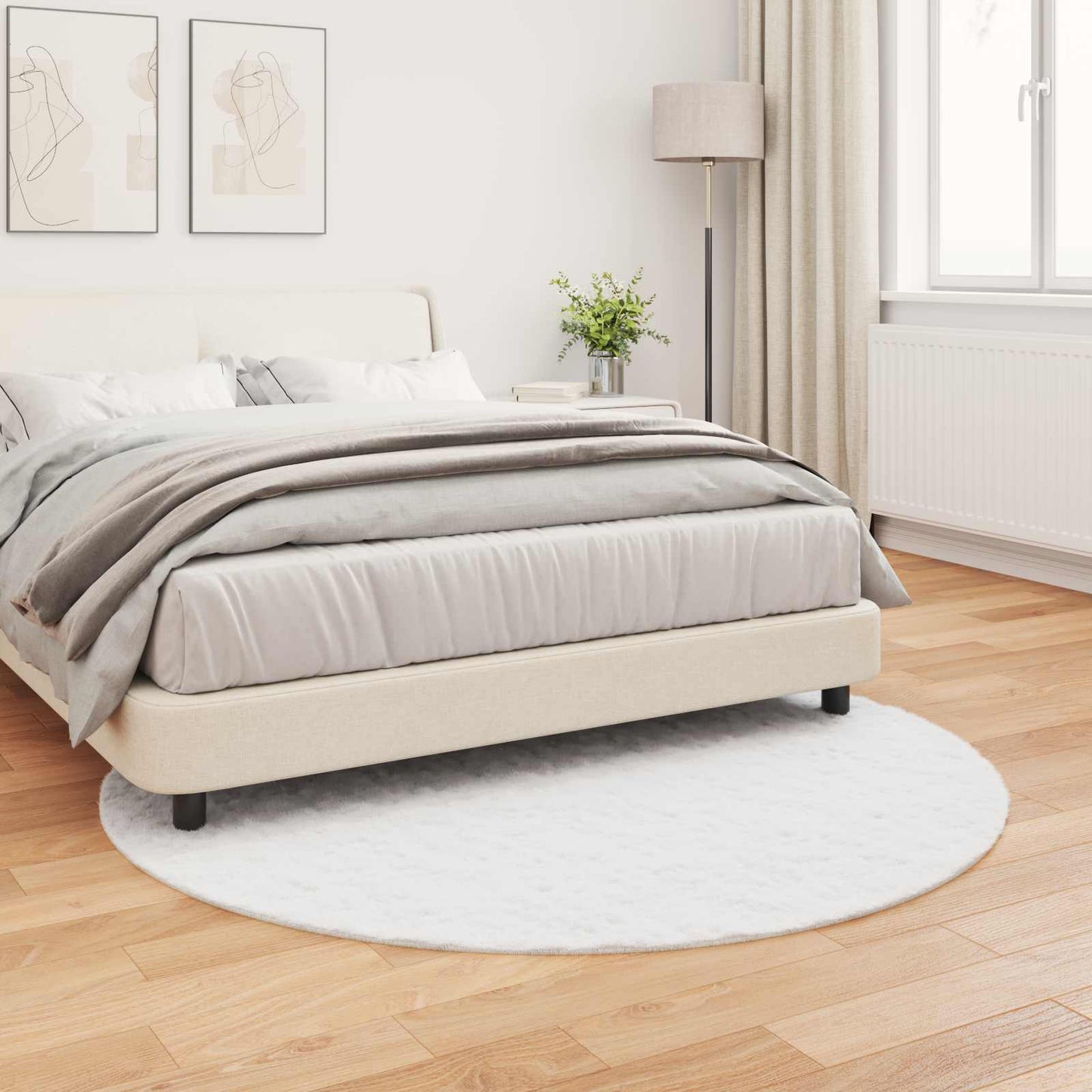 Antislip vloerkleed van imitatie konijnenbont OLITE Wit is nu te koop bij PeponiXL, paradijselijk wonen!