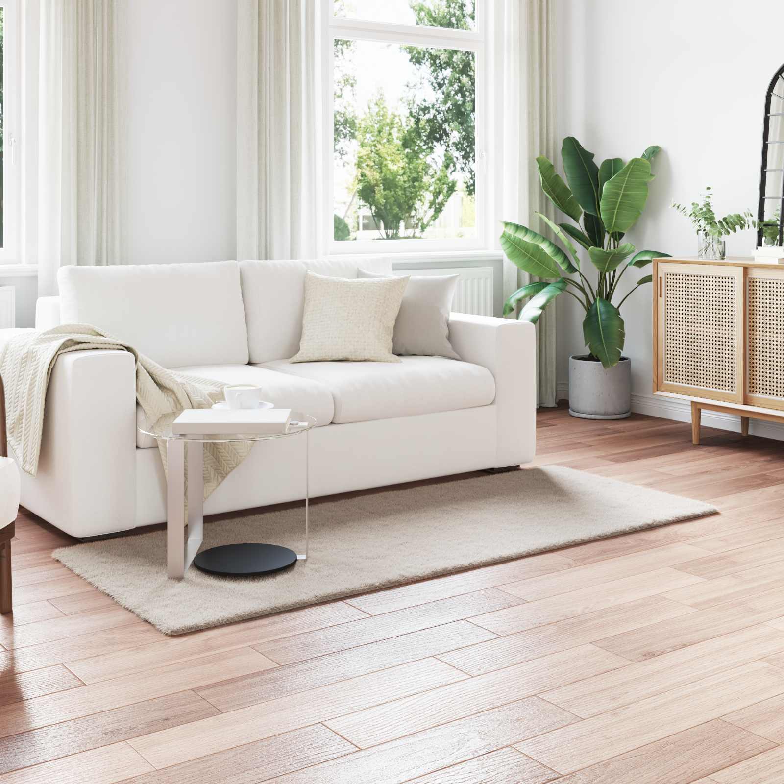 Antislip vloerkleed van imitatie konijnenbont OLITE Beige is nu te koop bij PeponiXL, paradijselijk wonen!