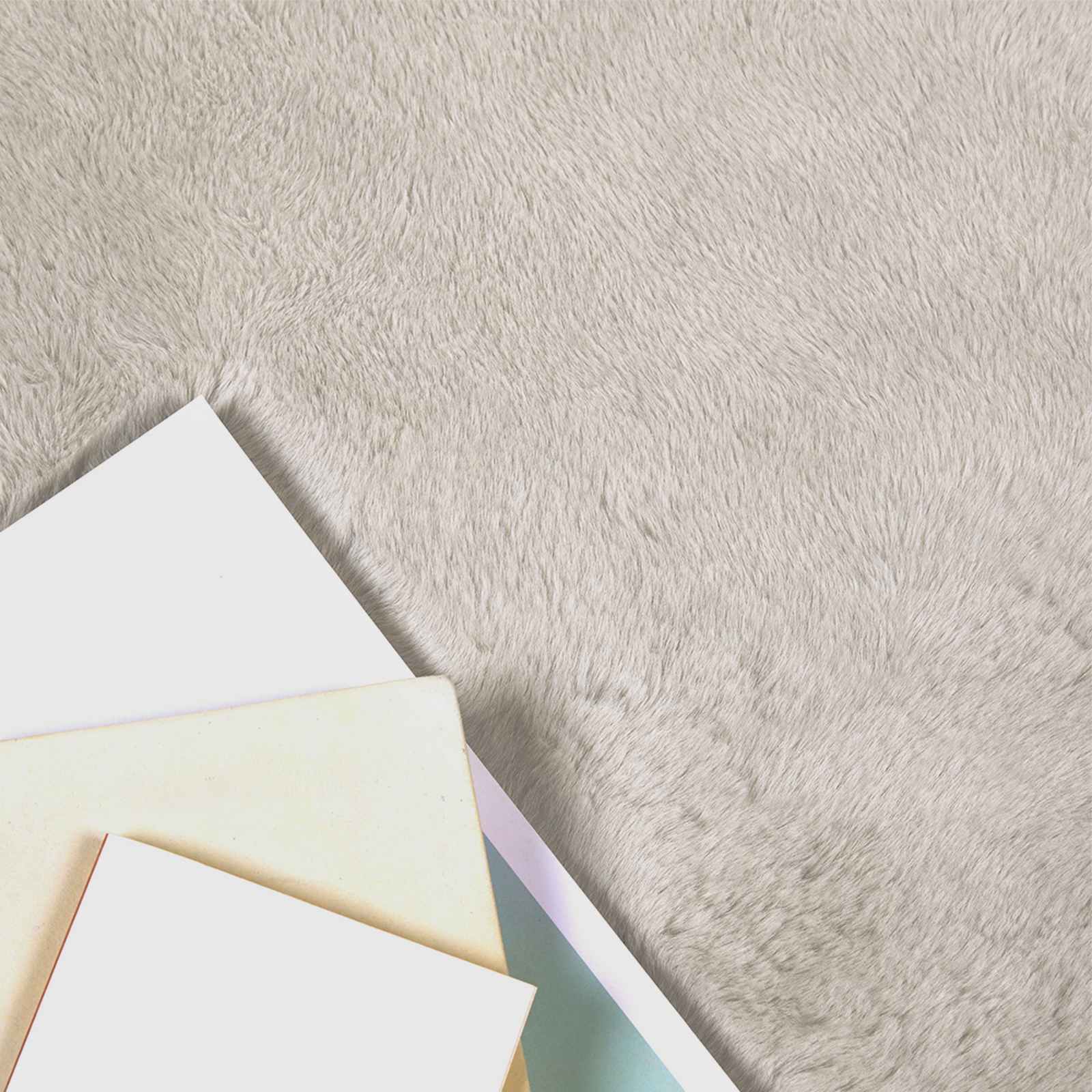 Antislip vloerkleed van imitatie konijnenbont OLITE Beige is nu te koop bij PeponiXL, paradijselijk wonen!
