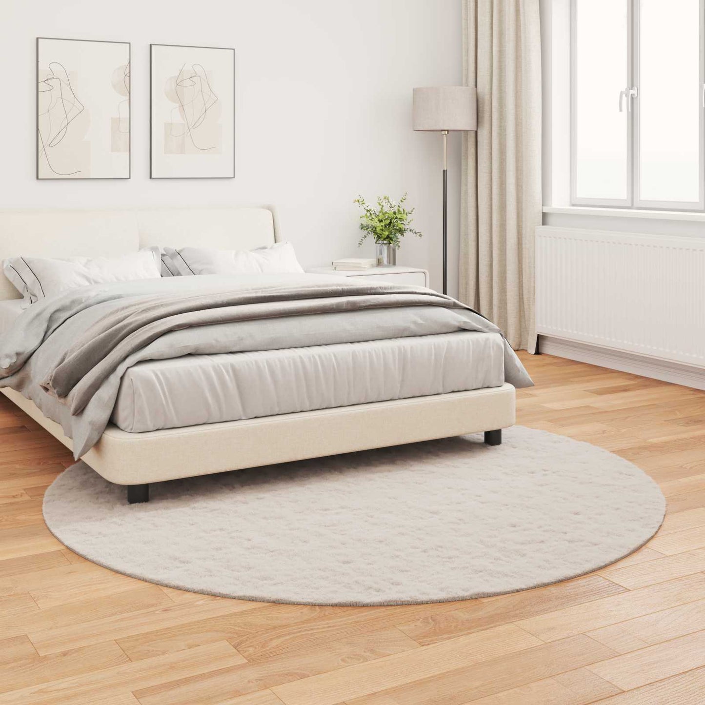 Antislip vloerkleed van imitatie konijnenbont OLITE Beige is nu te koop bij PeponiXL, paradijselijk wonen!