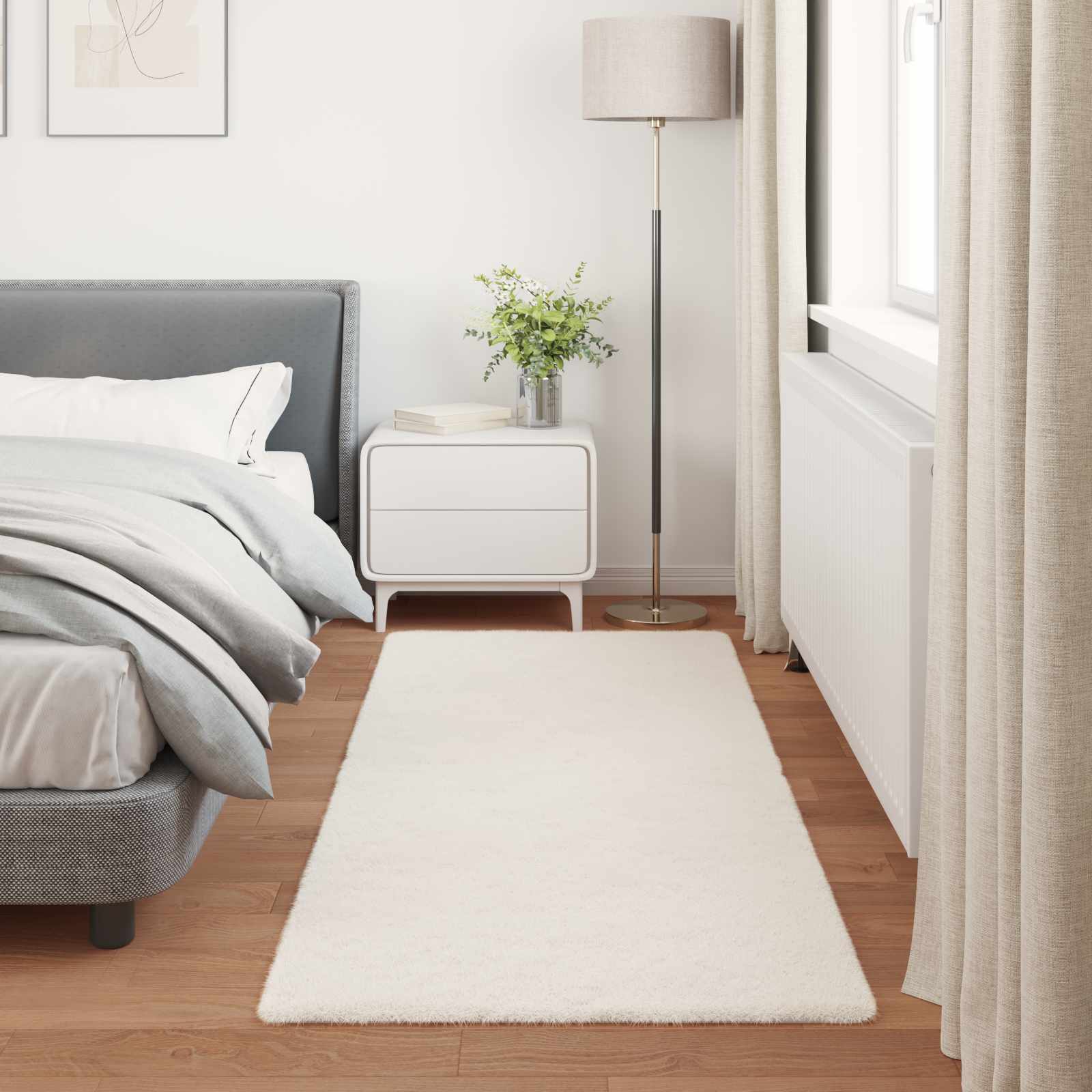 Antislip vloerkleed van imitatie konijnenbont OLITE Polyester is nu te koop bij PeponiXL, paradijselijk wonen!