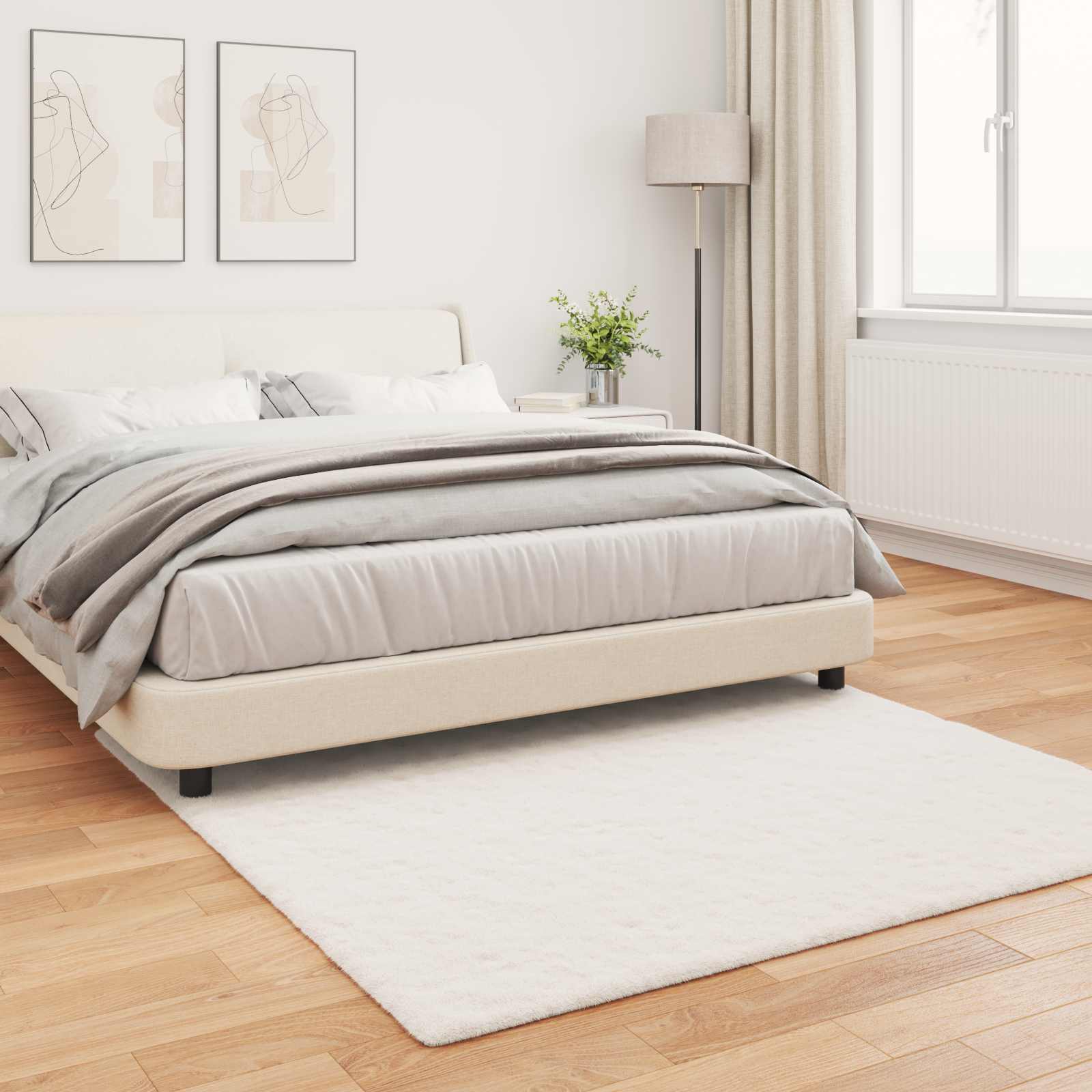 Antislip vloerkleed van imitatie konijnenbont OLITE Polyester is nu te koop bij PeponiXL, paradijselijk wonen!