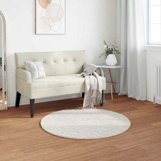 Antislip vloerkleed van imitatie konijnenbont OLITE Ø 120 cm is nu te koop bij PeponiXL, paradijselijk wonen!