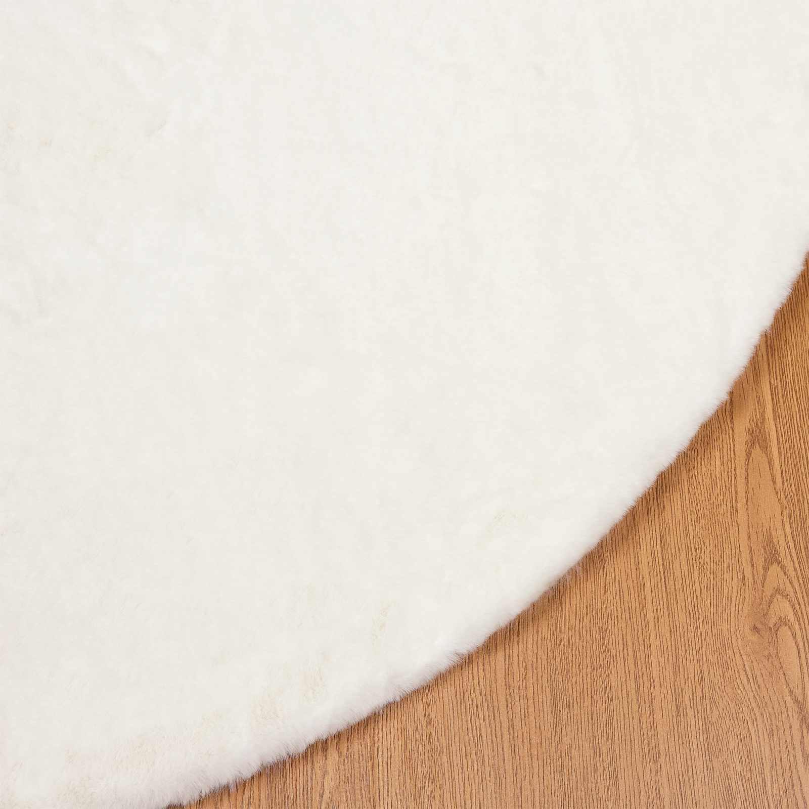 Antislip vloerkleed van imitatie konijnenbont OLITE Ø 200 cm is nu te koop bij PeponiXL, paradijselijk wonen!