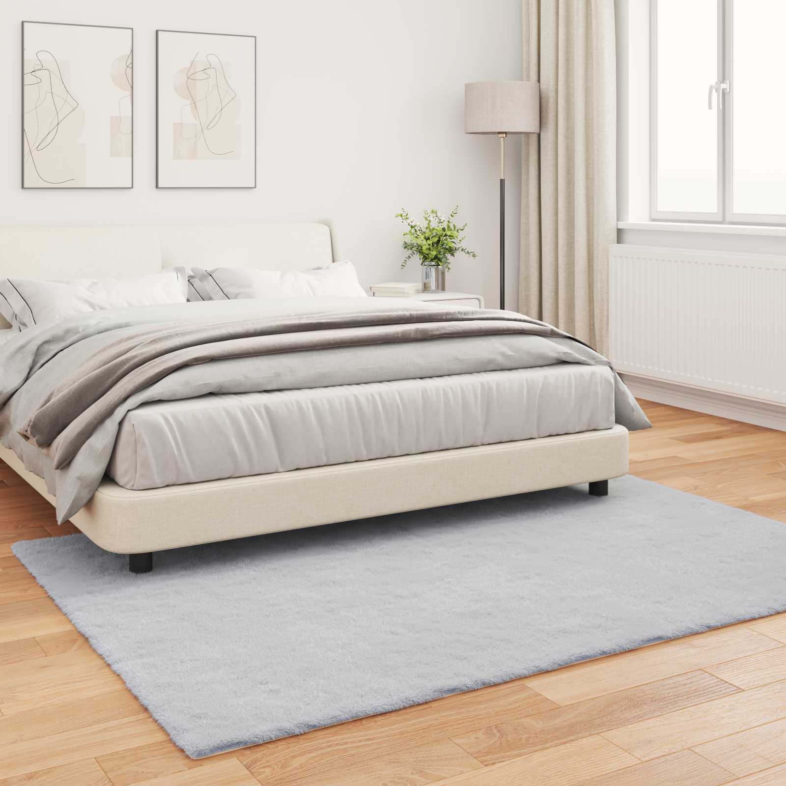 Antislip vloerkleed van imitatie konijnenbont OLITE Grijs is nu te koop bij PeponiXL, paradijselijk wonen!