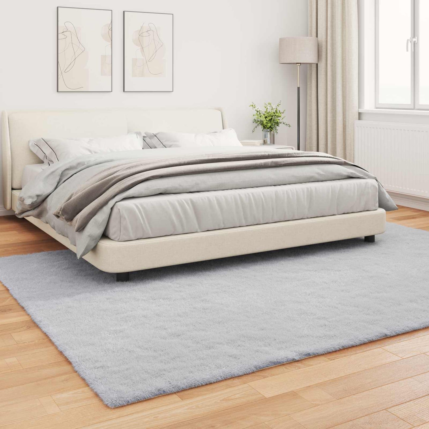 Antislip vloerkleed van imitatie konijnenbont OLITE Grijs is nu te koop bij PeponiXL, paradijselijk wonen!