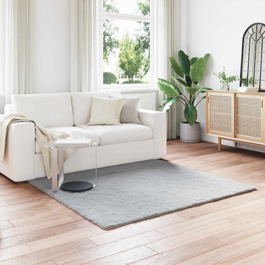 Antislip vloerkleed van imitatie konijnenbont OLITE Grijs is nu te koop bij PeponiXL, paradijselijk wonen!