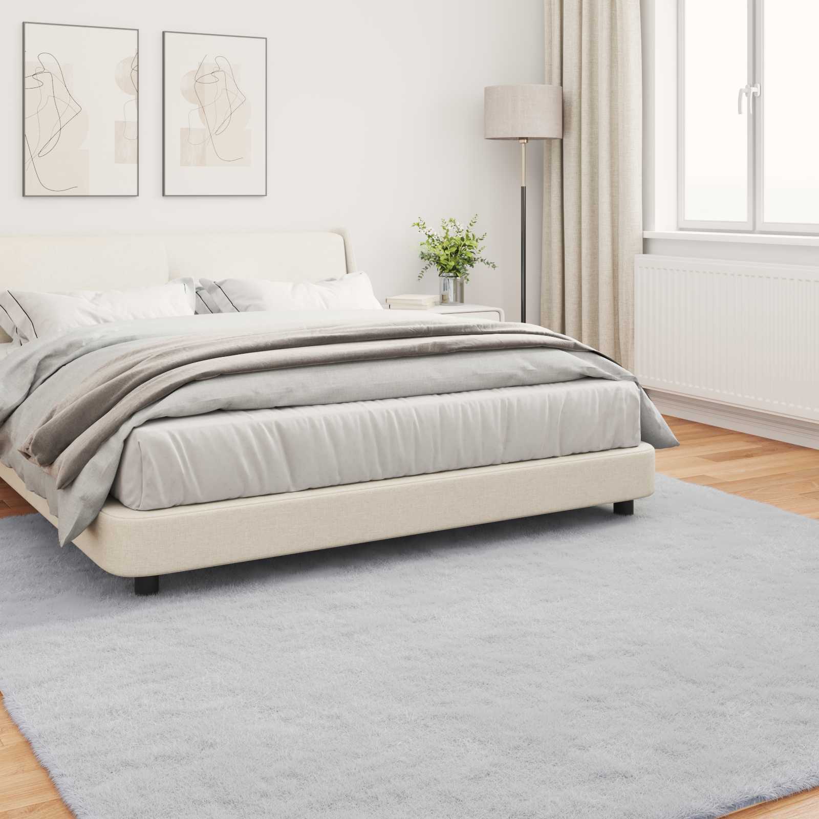 Antislip neplederen konijnenbont vloerkleed Olite Grijs is nu te koop bij PeponiXL, paradijselijk wonen!