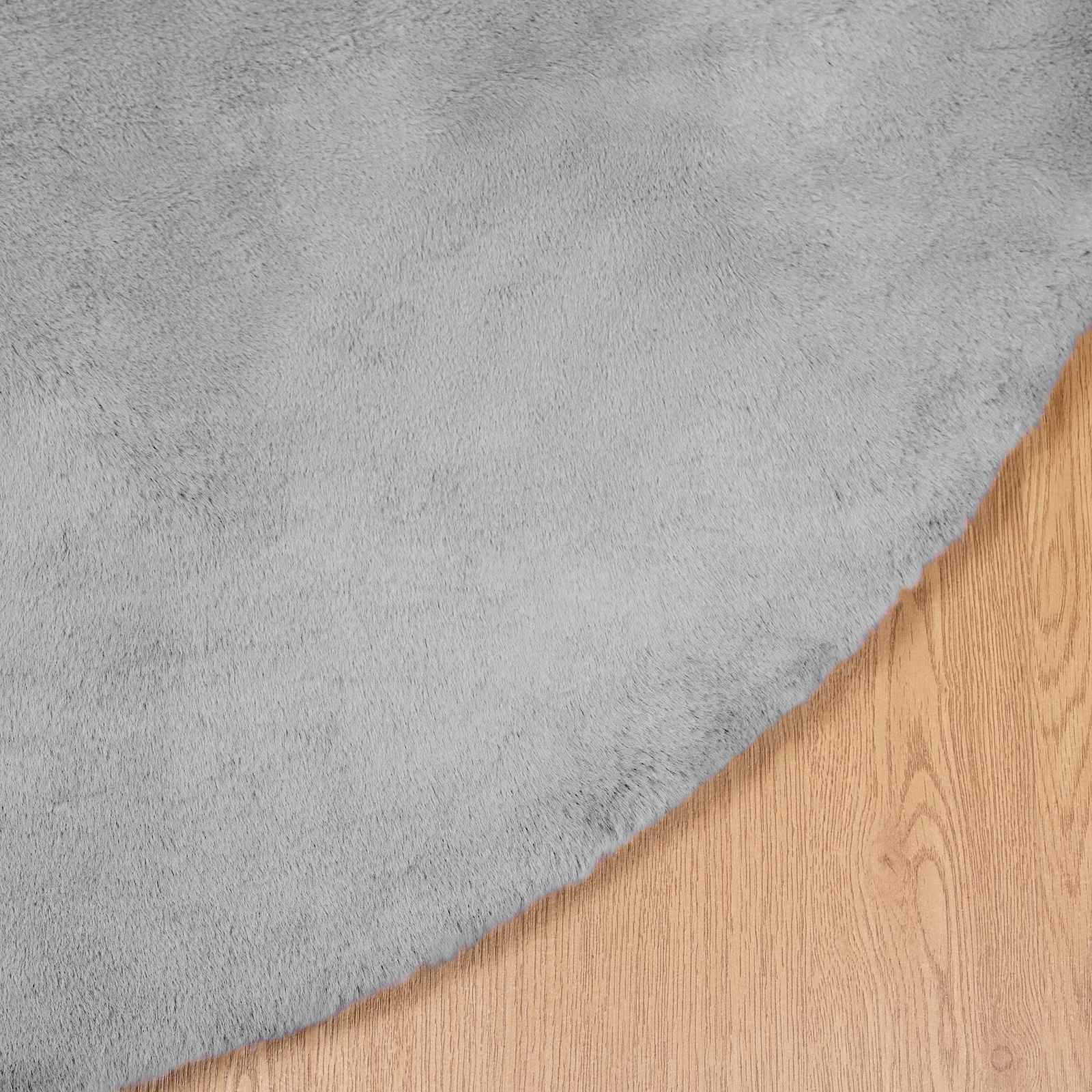 Antislip vloerkleed van imitatie konijnenbont OLITE Grijs is nu te koop bij PeponiXL, paradijselijk wonen!