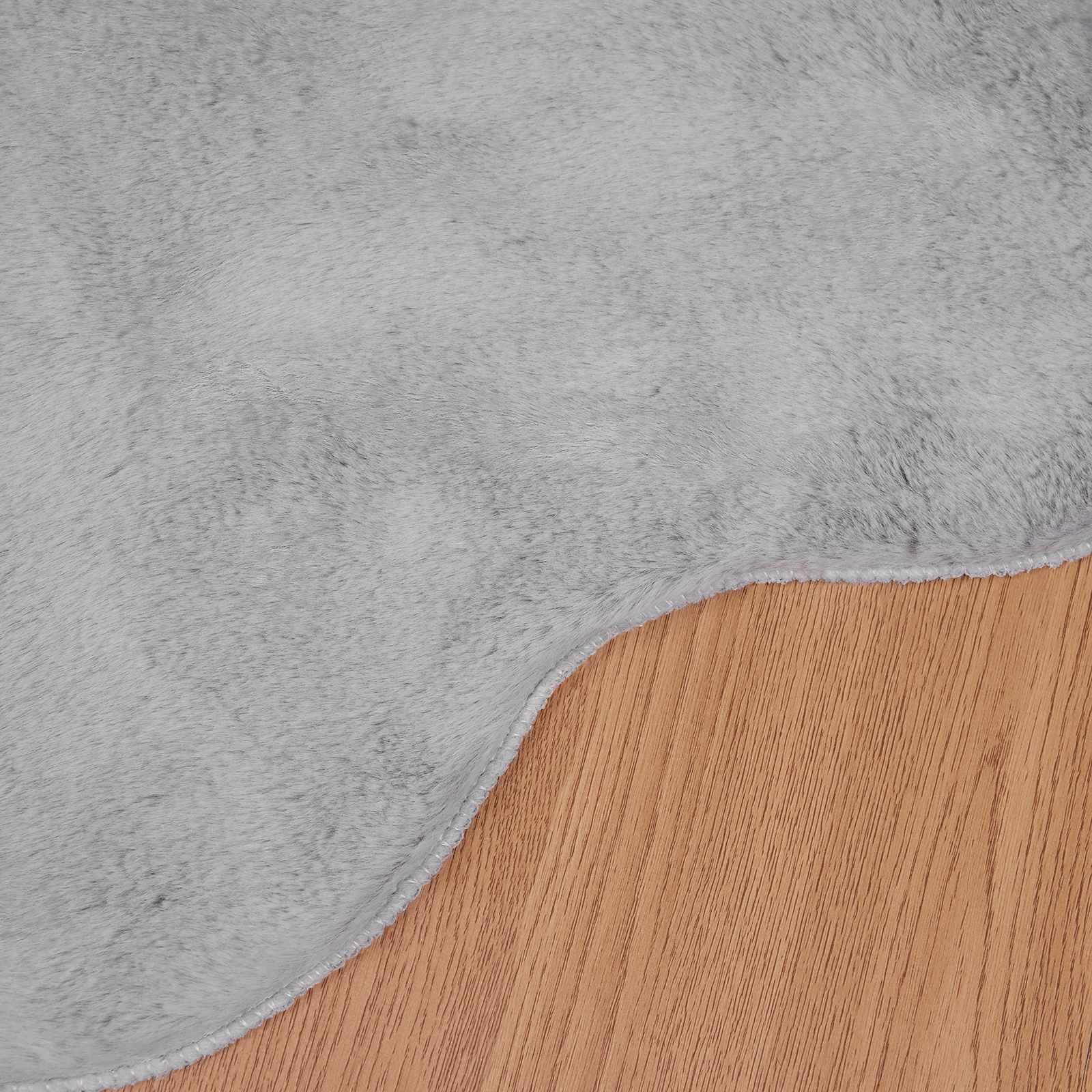Antislip vloerkleed van imitatie konijnenbont OLITE Grijs is nu te koop bij PeponiXL, paradijselijk wonen!