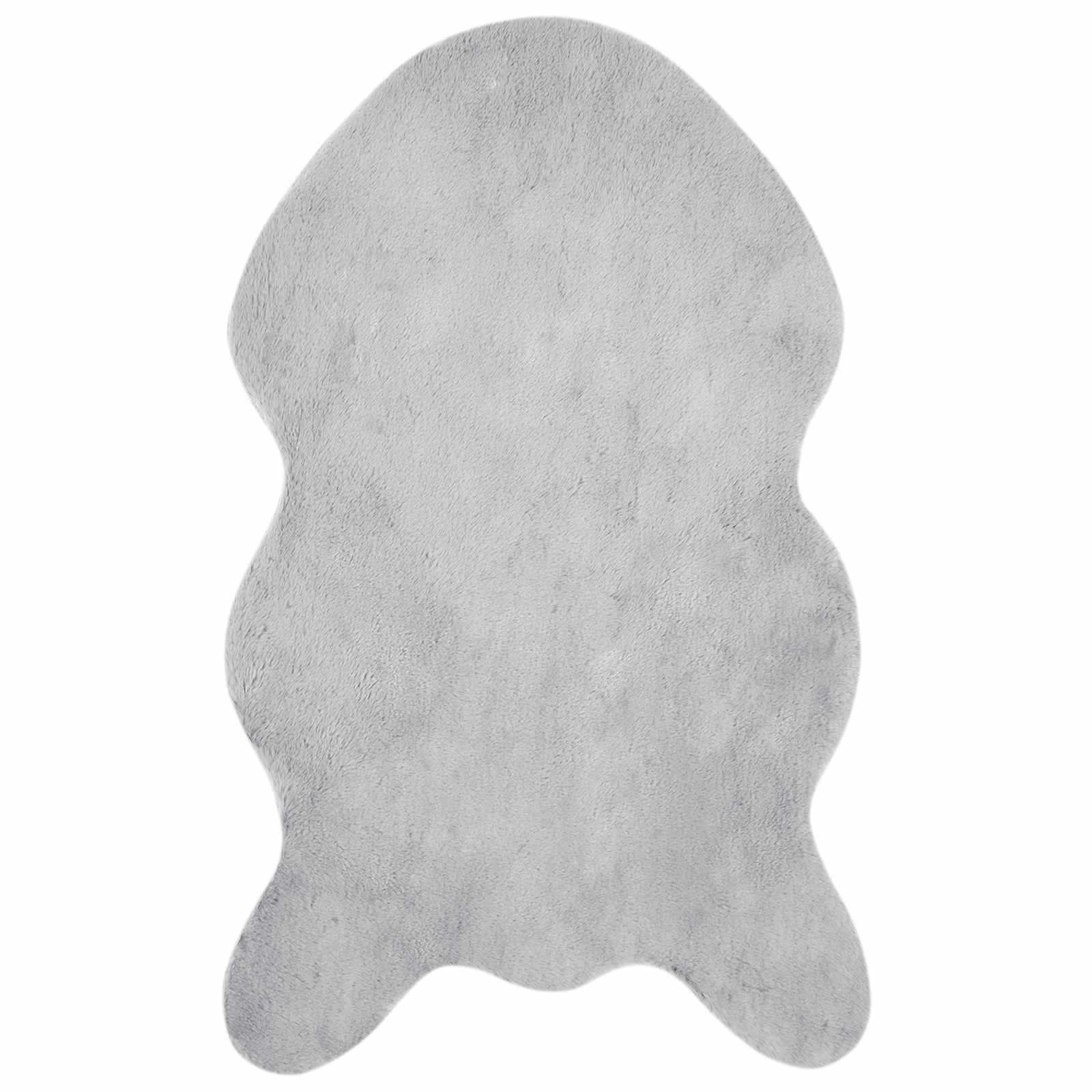 Antislip vloerkleed van imitatie konijnenbont OLITE Grijs is nu te koop bij PeponiXL, paradijselijk wonen!