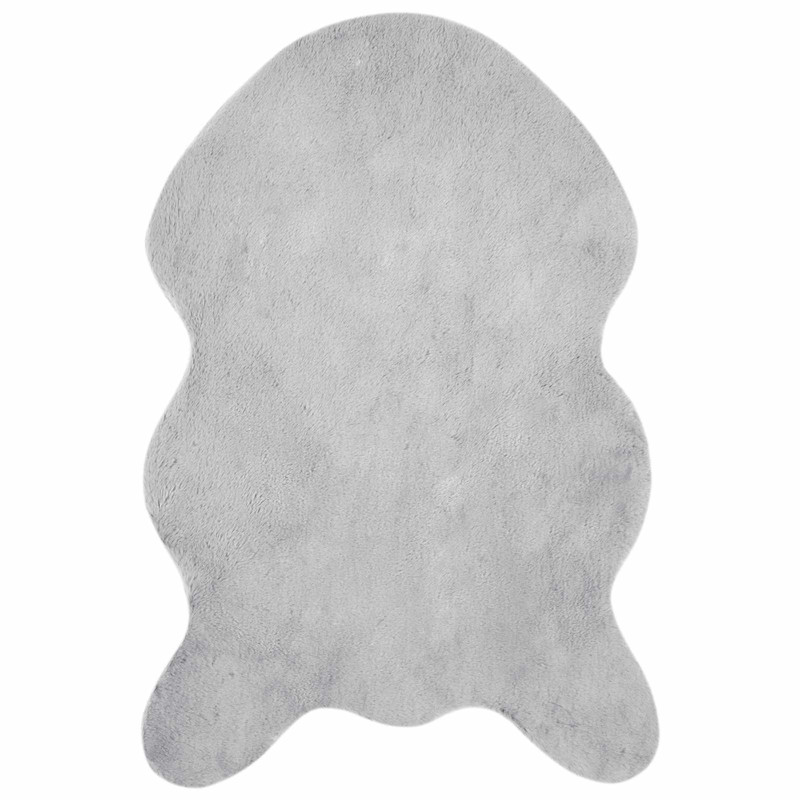 Antislip vloerkleed van imitatie konijnenbont OLITE Grijs is nu te koop bij PeponiXL, paradijselijk wonen!