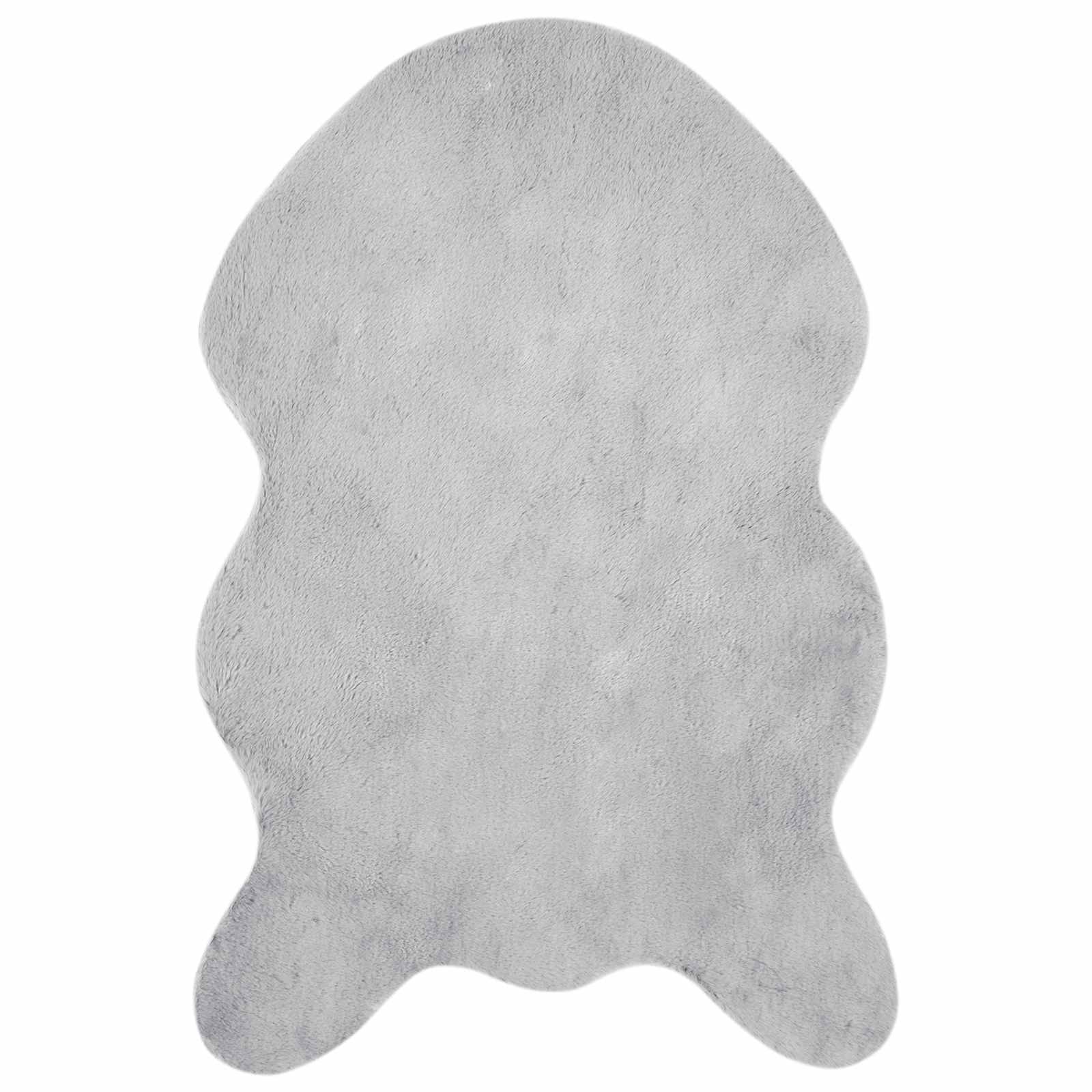 Antislip vloerkleed van imitatie konijnenbont OLITE Grijs is nu te koop bij PeponiXL, paradijselijk wonen!