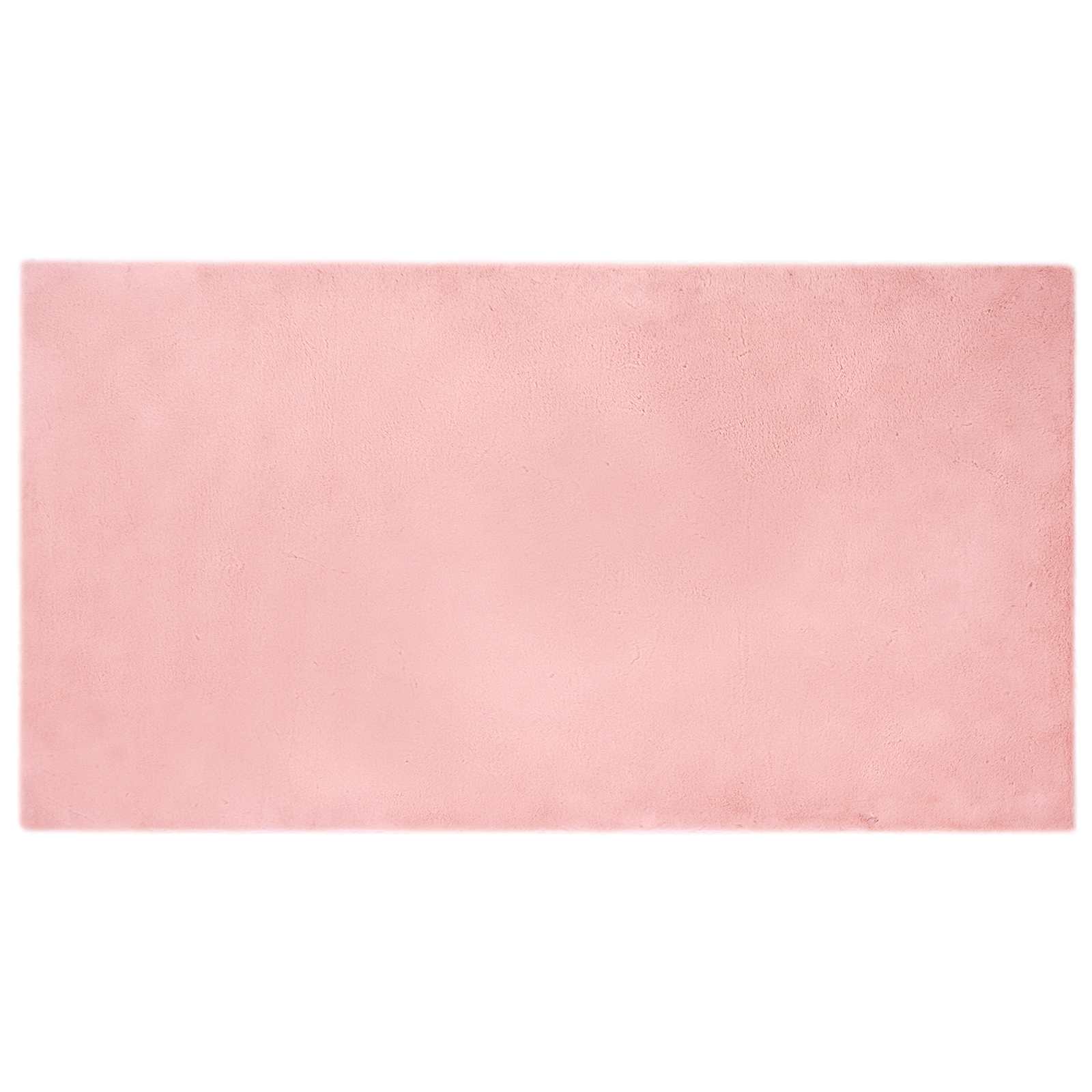 Antislip neplederen konijnenbont vloerkleed Olite Roze is nu te koop bij PeponiXL, paradijselijk wonen!