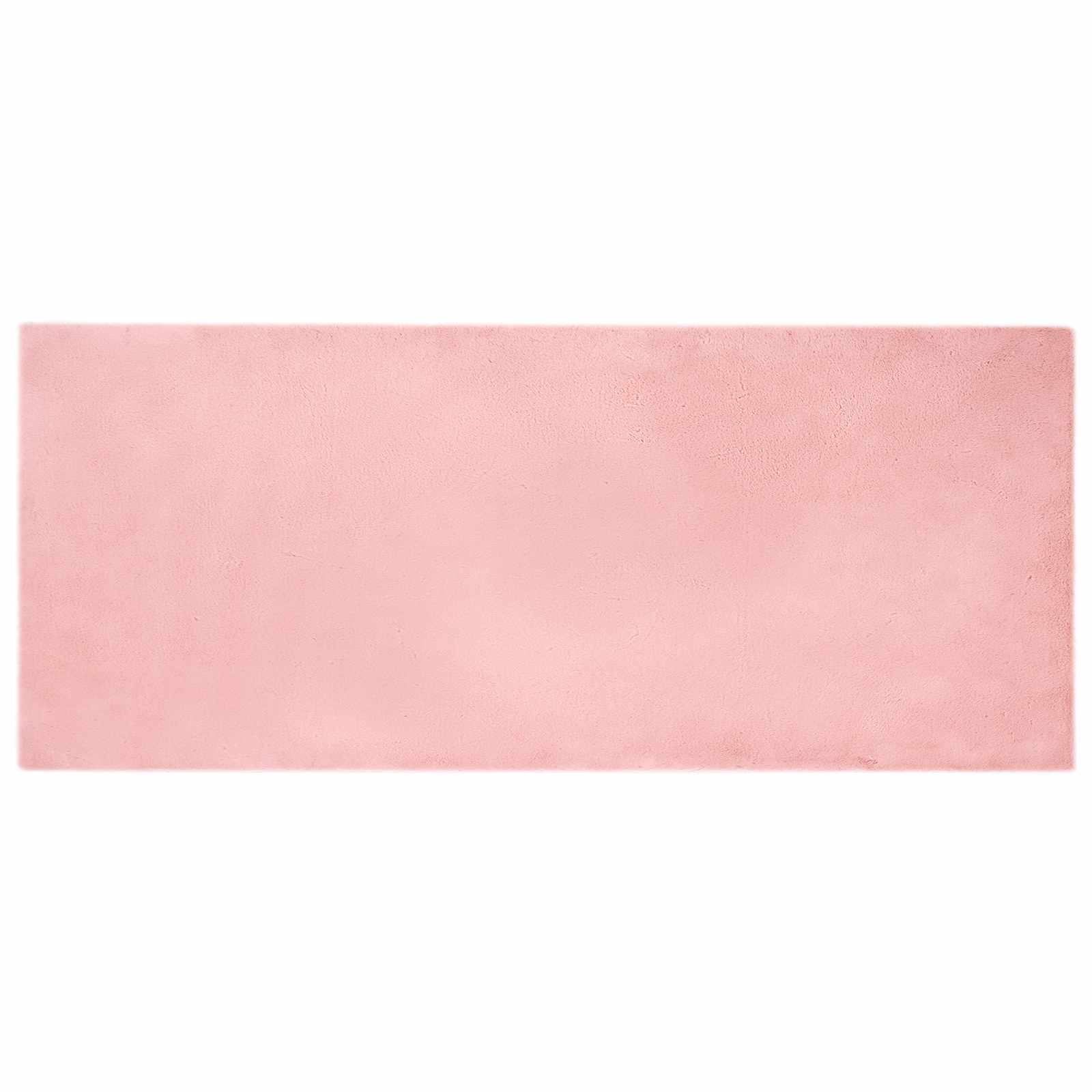 Antislip neplederen konijnenbont vloerkleed Olite Roze is nu te koop bij PeponiXL, paradijselijk wonen!