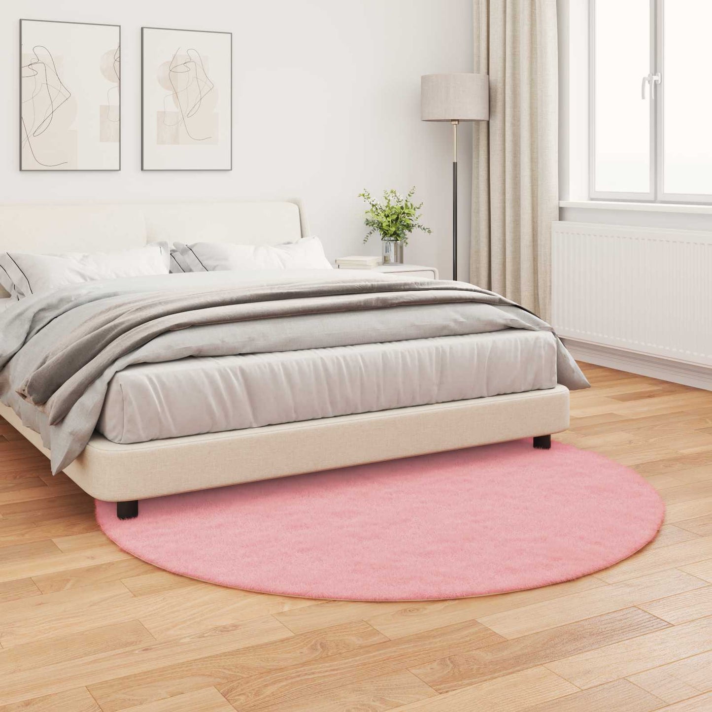Antislip vloerkleed van imitatie konijnenbont OLITE Roze is nu te koop bij PeponiXL, paradijselijk wonen!