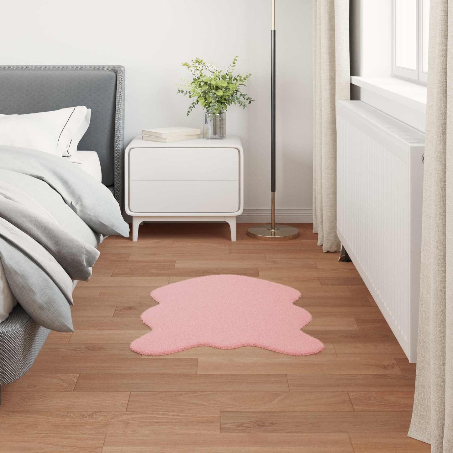 Antislip vloerkleed van imitatie konijnenbont OLITE Roze is nu te koop bij PeponiXL, paradijselijk wonen!